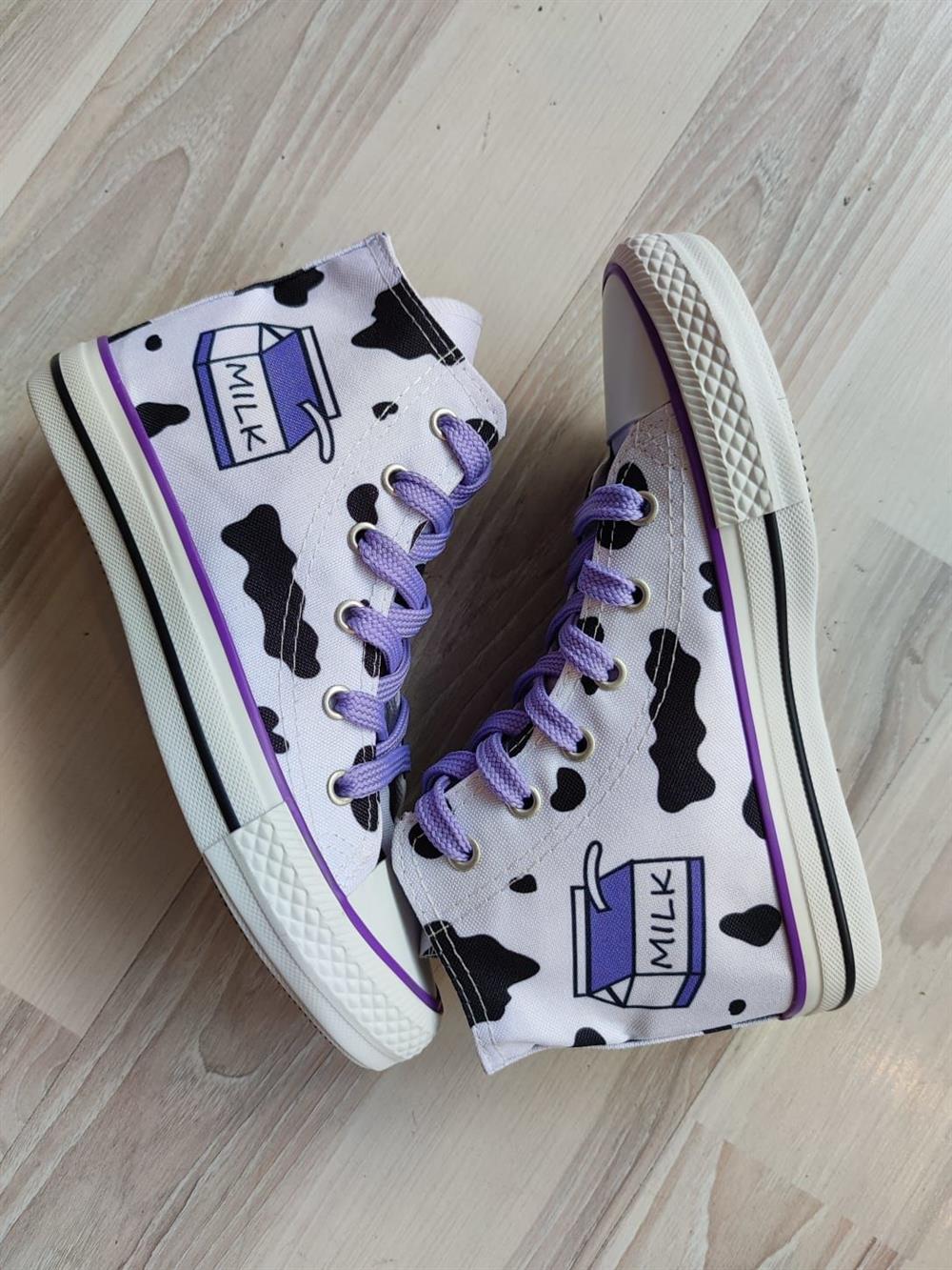 Milk Desenli Convers Modeli Sneaker Günlük Spor Ayakkabı