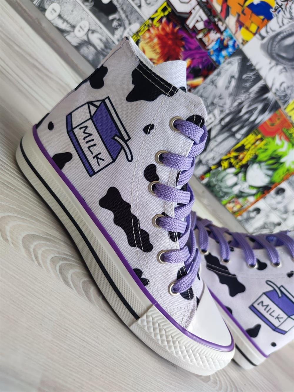 Milk Desenli Convers Modeli Sneaker Günlük Spor Ayakkabı