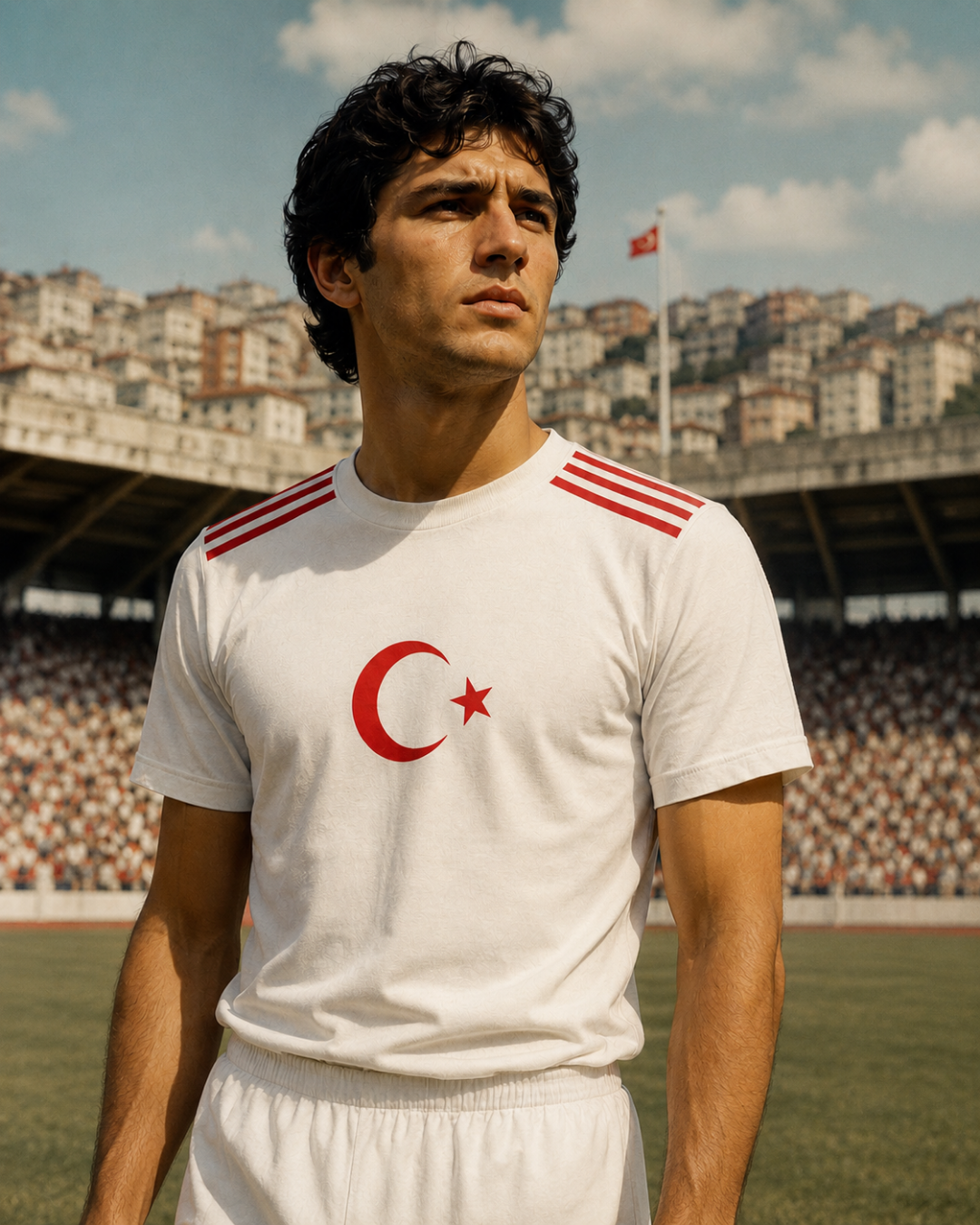 Milli Takım Beyaz Retro Ay Yıldız Tişört Tshirt