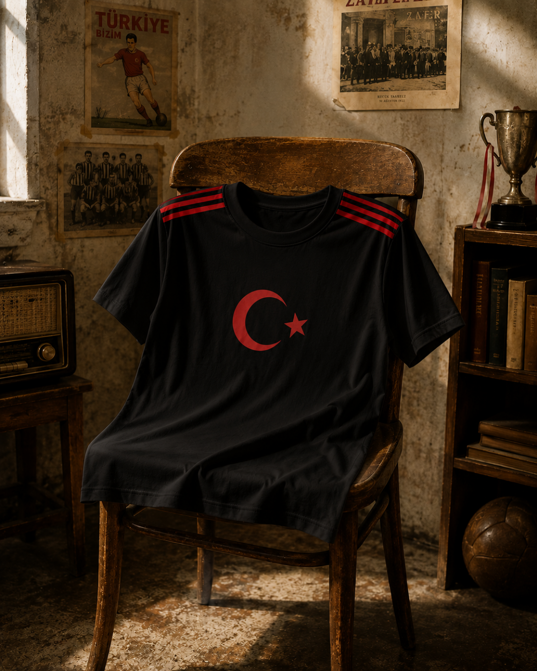 Milli Takım Siyah Retro Ay Yıldız Tişört Tshirt