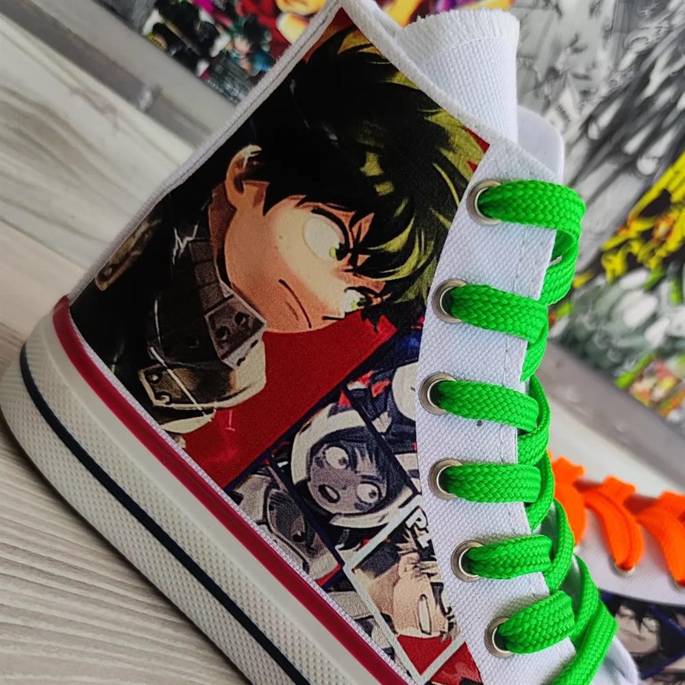 Myhero Academia Baskılı Beyaz Bilekli Spor Ayakkabı Sneaker