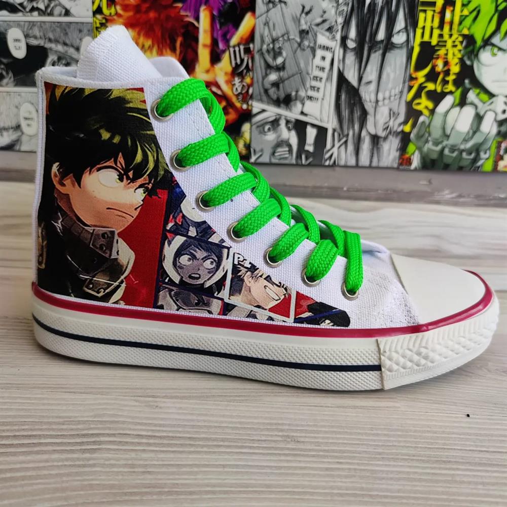 Myhero Academia Baskılı Beyaz Bilekli Spor Ayakkabı Sneaker