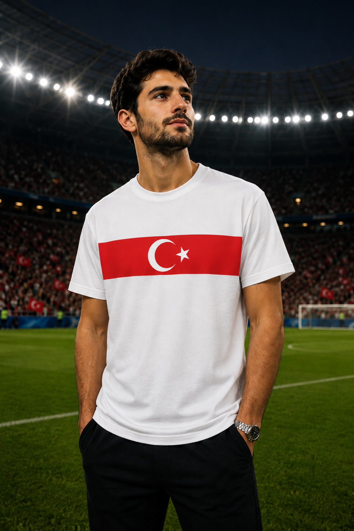 Türkiye Milli Takım Baskılı Beyaz Unisex Tişört