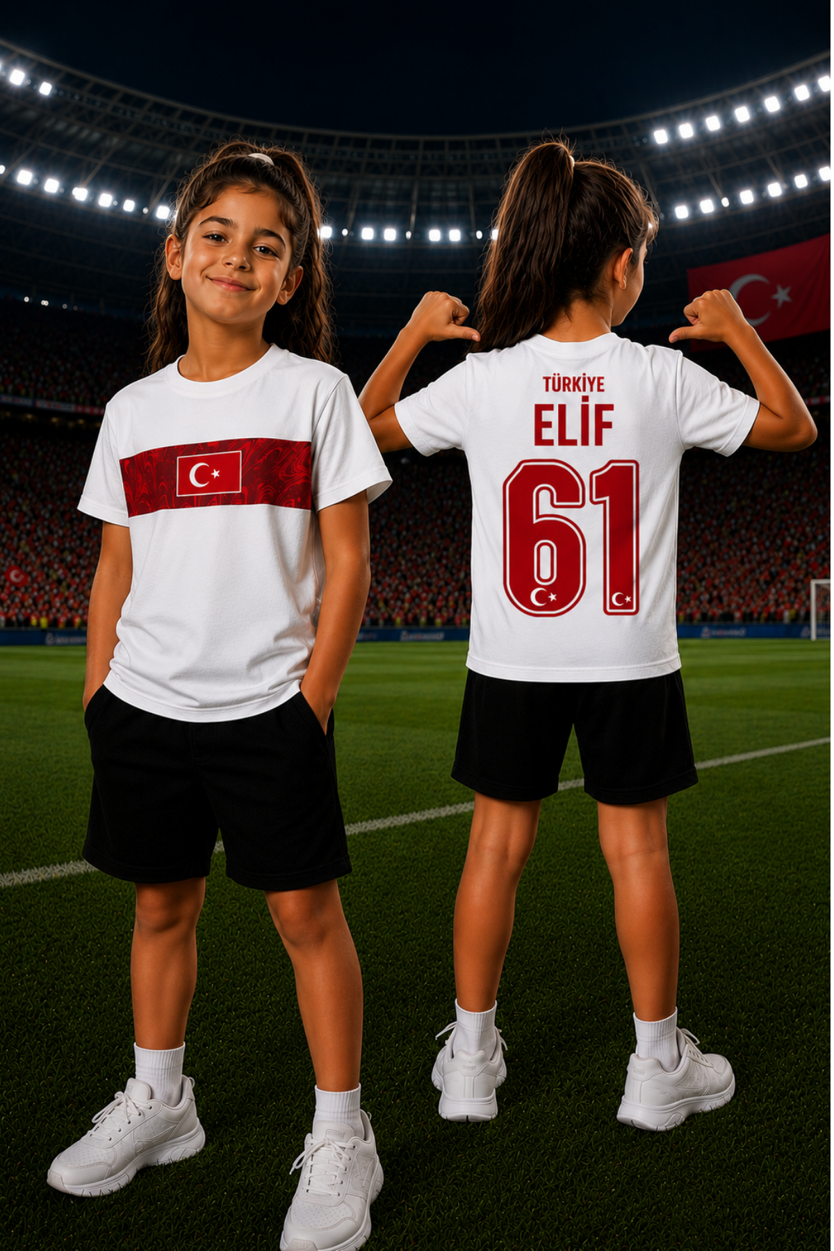 Türkiye Milli Takım Yeni Baskılı Beyaz Unisex Tişört(sırta özel isim ve numara yazılabilir)