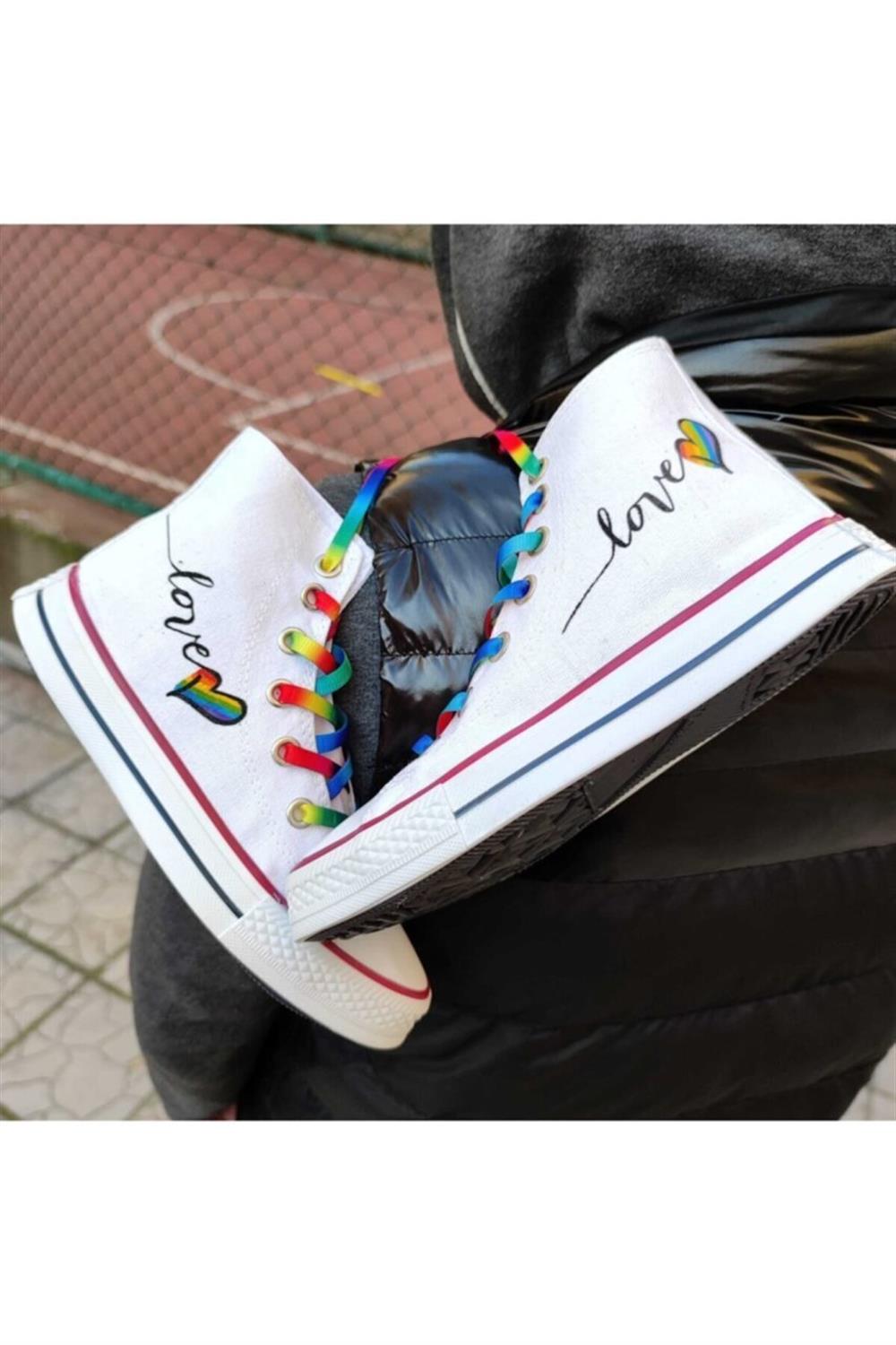 Unisex Günlük Love Baskılı Spor Ayakkabı Sneakers Shoes