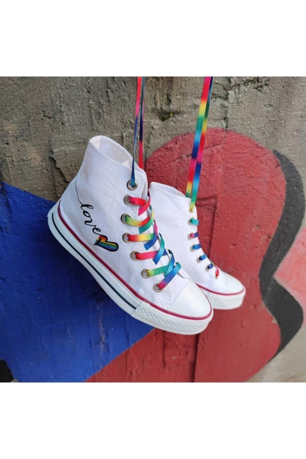Unisex Günlük Love Baskılı Spor Ayakkabı Sneakers Shoes