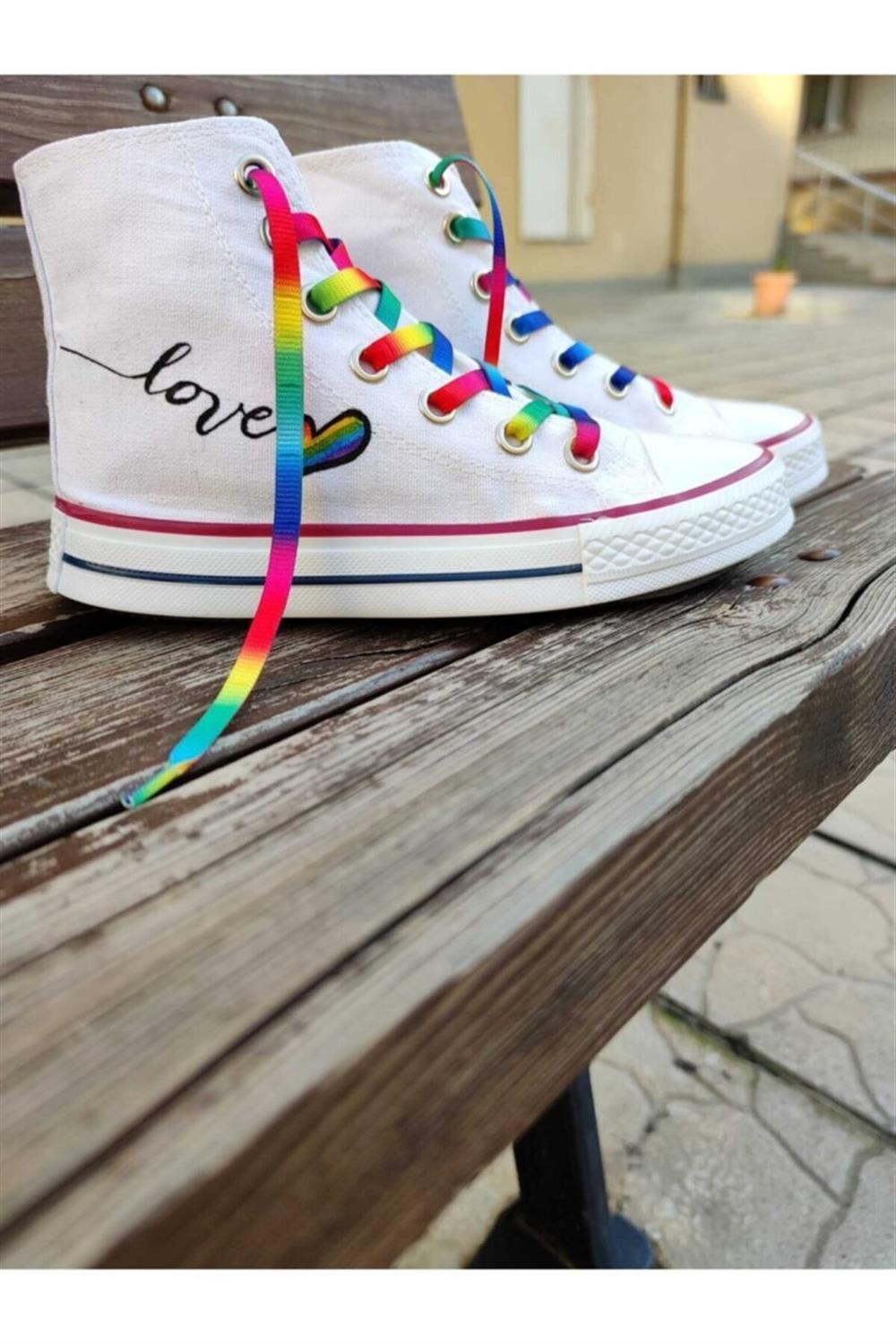 Unisex Günlük Love Baskılı Spor Ayakkabı Sneakers Shoes