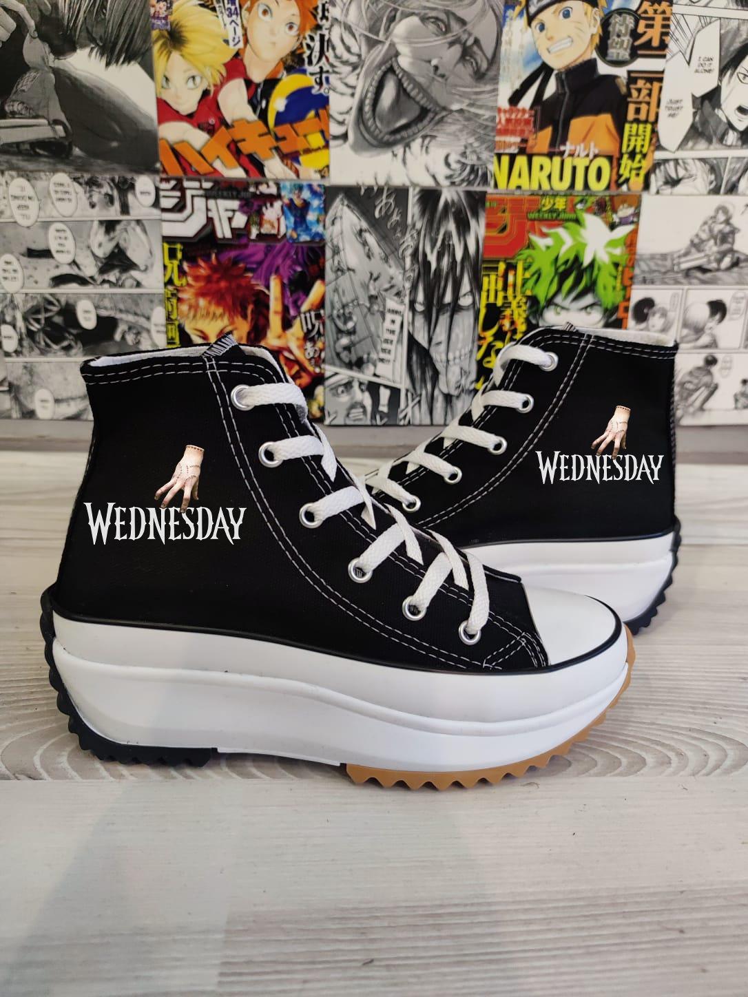 Wednesday Baskılı Kalın Tırtıklı Taban Spor Ayakkabı Sneaker