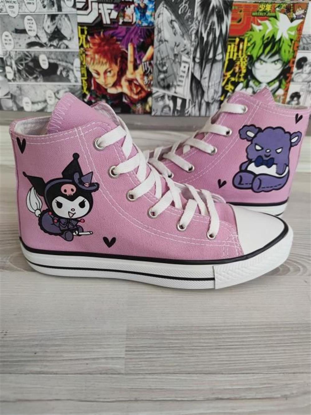 Yanda&Kuromi Baskılı Pembe Bilekli Spor Ayakkabı Sneaker
