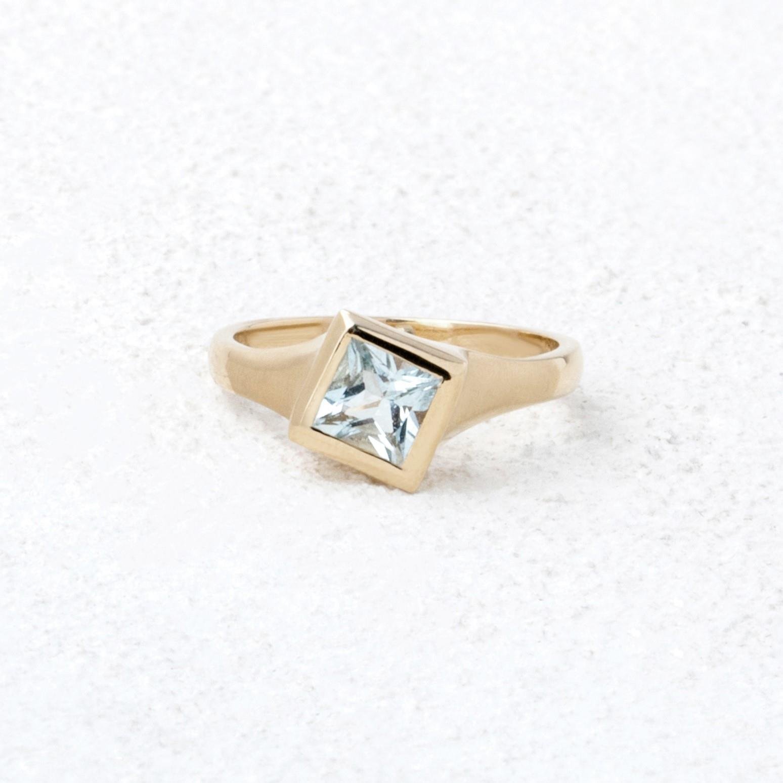 Aquamarine Tektaş Yüzük