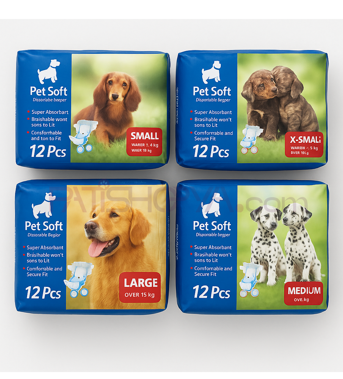 PATİSHOPYA 12Lİ PAKET KÖPEK BEZİ XL