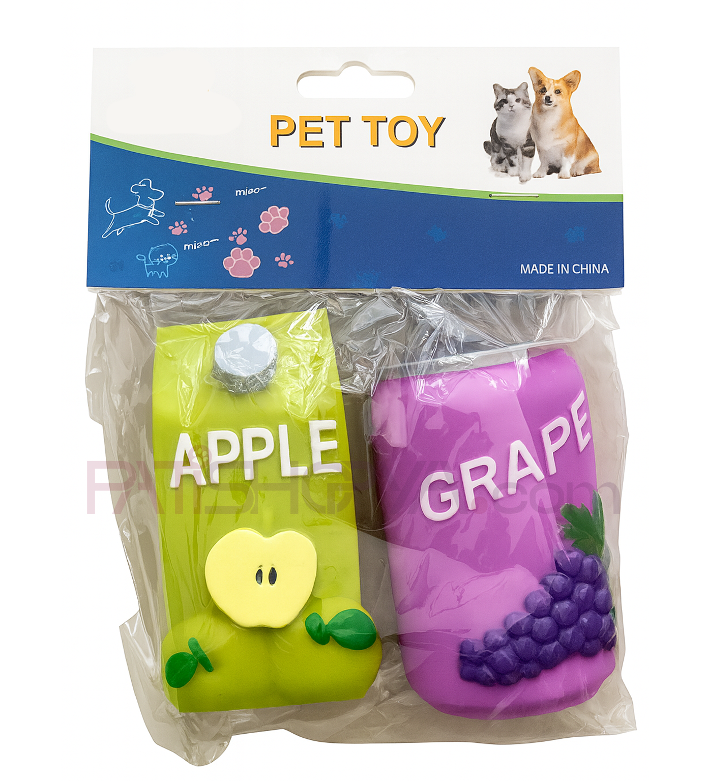 PATİSHOPYA2Lİ İÇEÇEK TASARIMLI SESLİ OYUNCAK APPLE-GRAPE(Oyuncak Boy 11 CM)