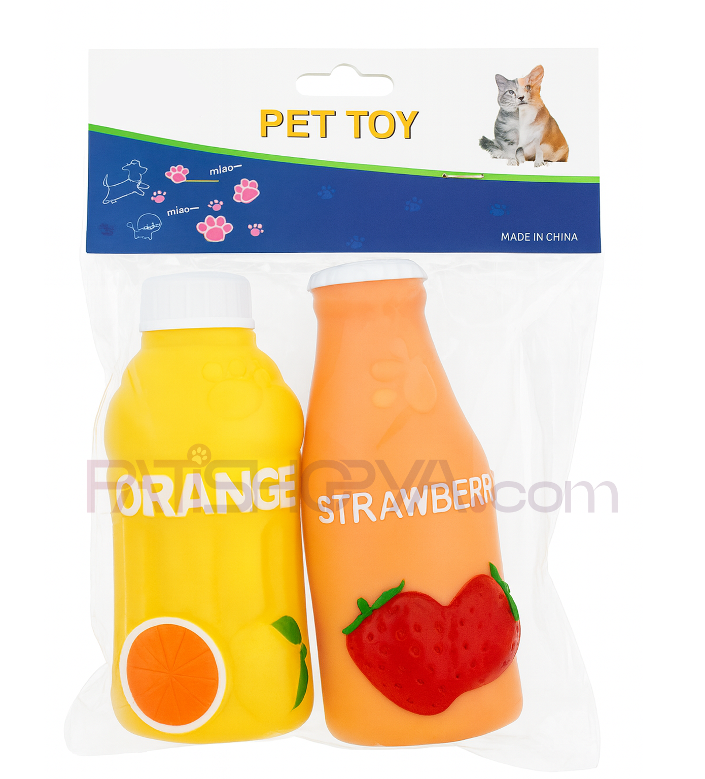 PATİSHOPYA2Lİ İÇEÇEK TASARIMLI SESLİ OYUNCAK ORANGESTRAWBERRY (Oyuncak Boy 13 CM)