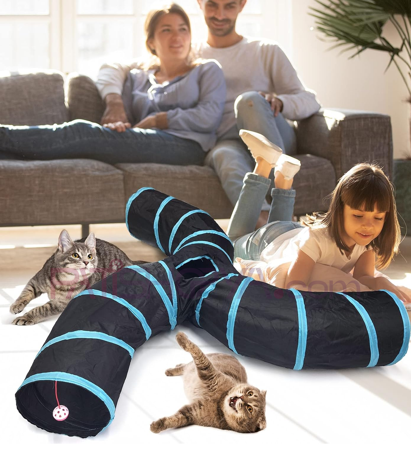 PATİSHOPYA3 YOLLU KIVRIMLI LUX KEDİ OYUN TÜNELİ