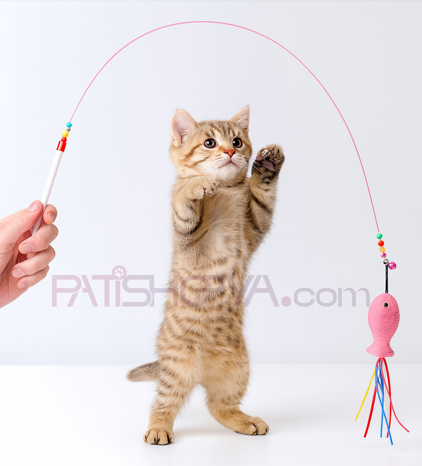 PATİSHOPYABalık Motifli Tüylü Kedi Oltası