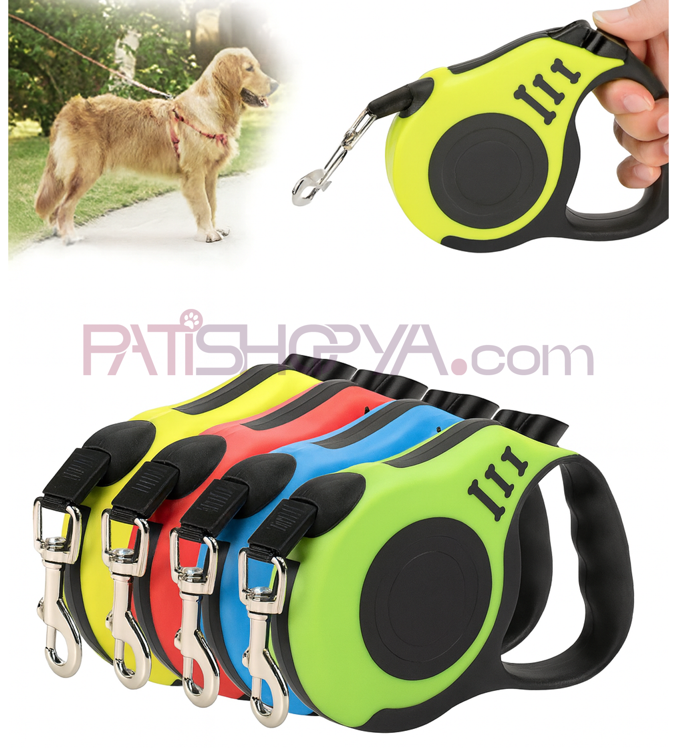 PATİSHOPYAKemik Desenli 3 Metre Otomatik Gezdirme