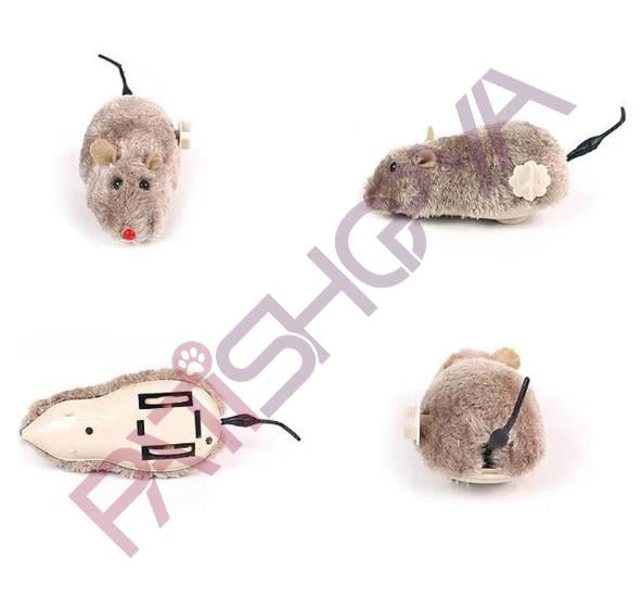 Kurmalı Kedi Eğitim Oyuncağı Tüylü Fare 