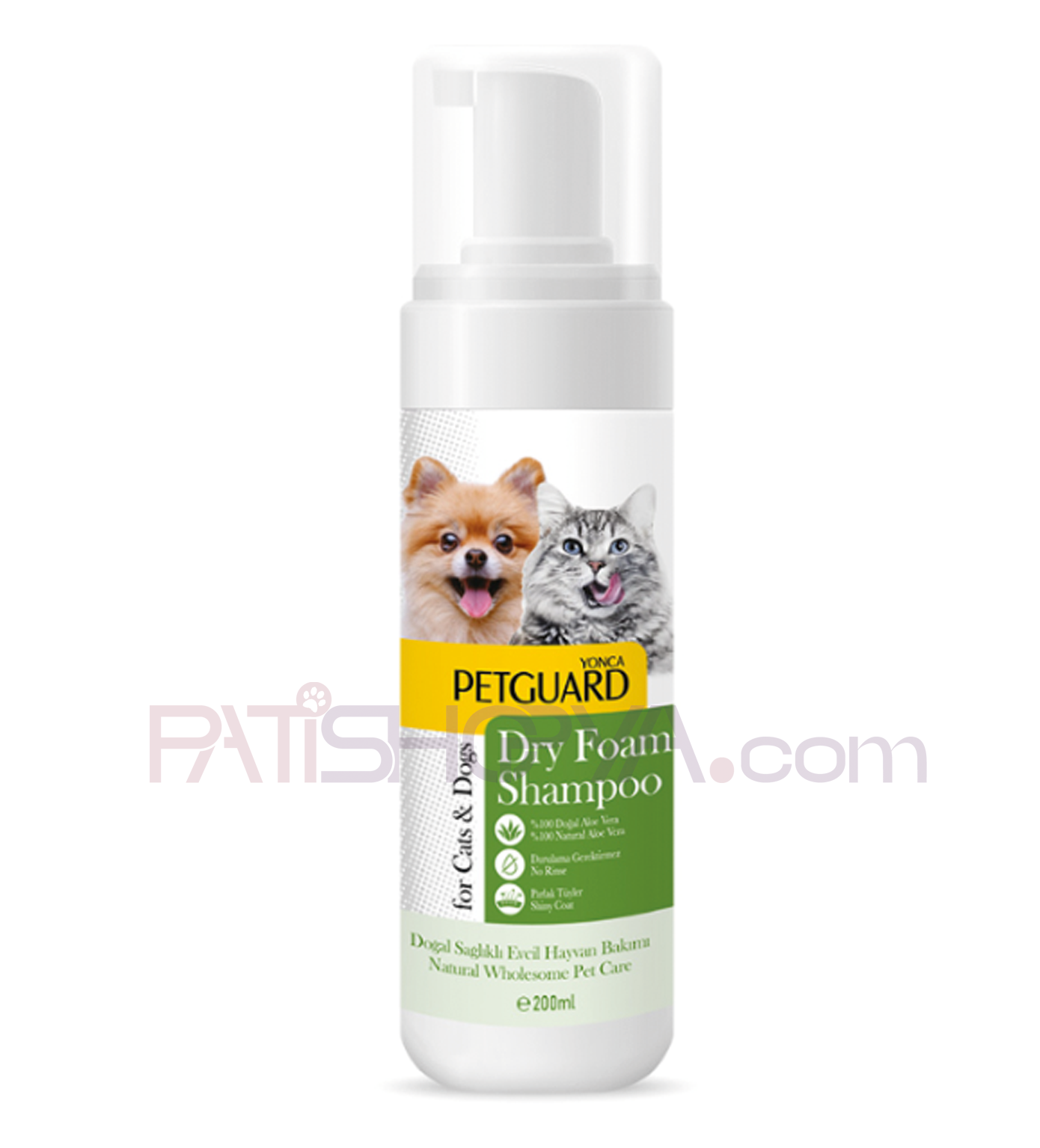 PETGUARDPETGUARD ALOE VERA KURU KÖPÜK ŞAMPUAN 200ML