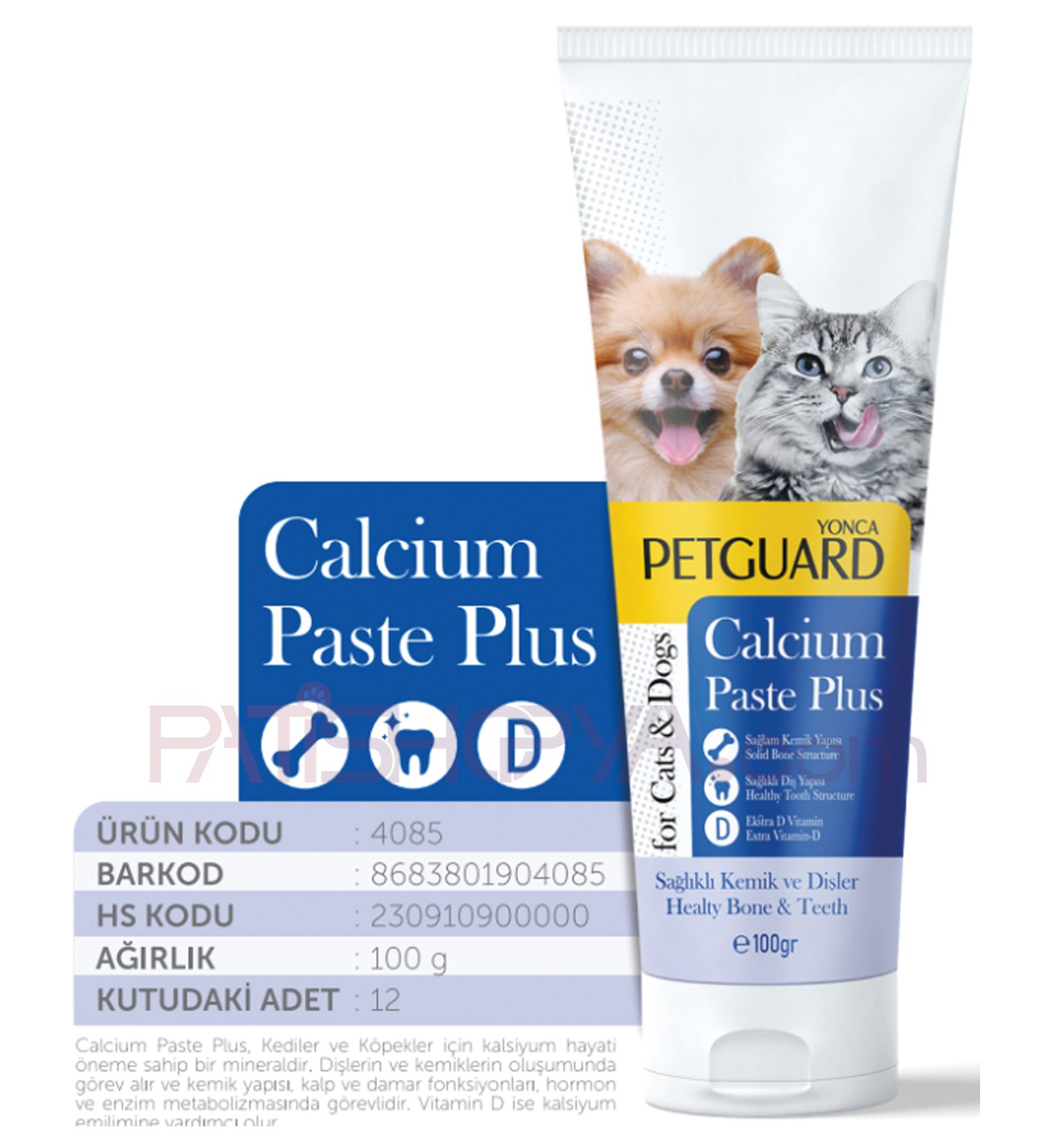 PETGUARDPETGUARD CALCİUM PASTE PLUS KEDİ KÖPEK 100GR