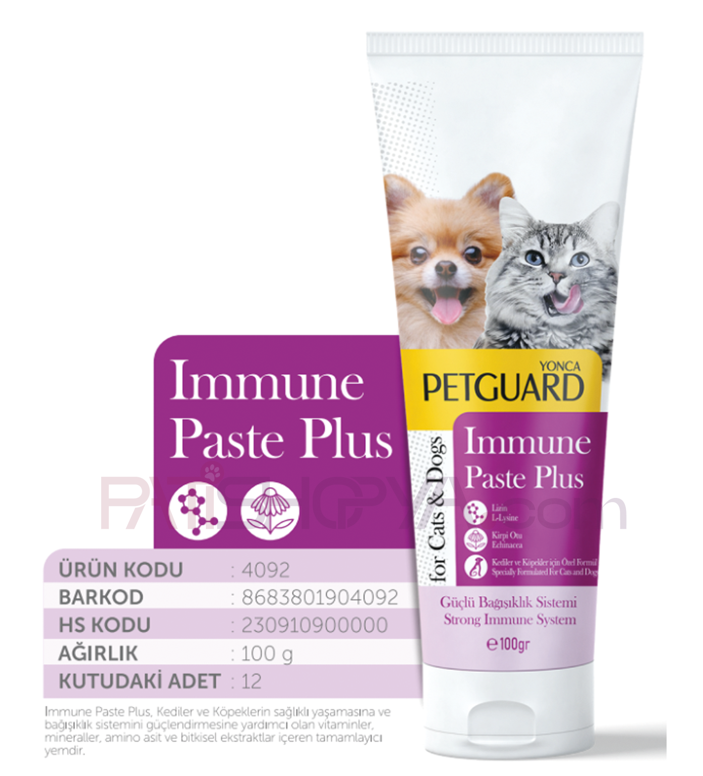 PETGUARDPETGUARD IMMUNE PASTE PLUS KEDİ KÖPEK 100GR