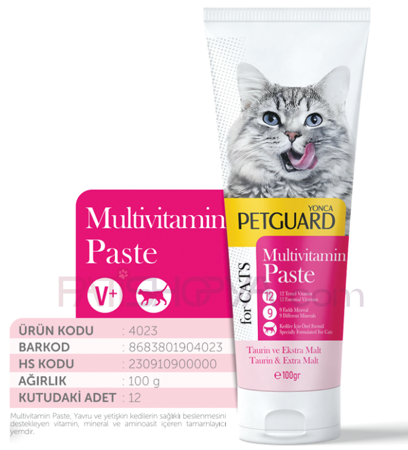 PETGUARDPETGUARD KEDİ MULTİ VİTAMİN PASTA 100 GR 