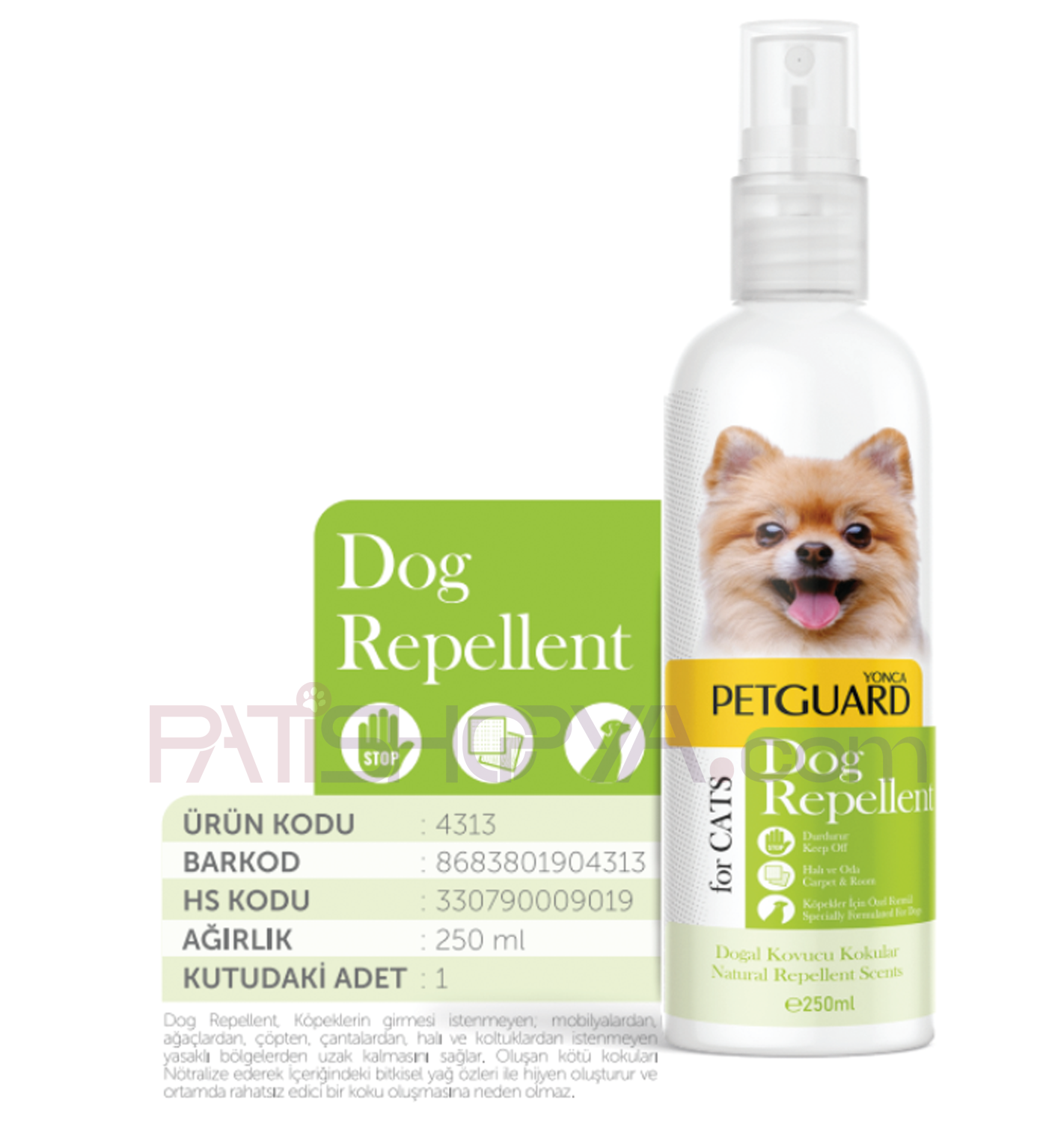 PETGUARDPETGUARD KÖPEK UZAKLAŞTIRICI 250ML