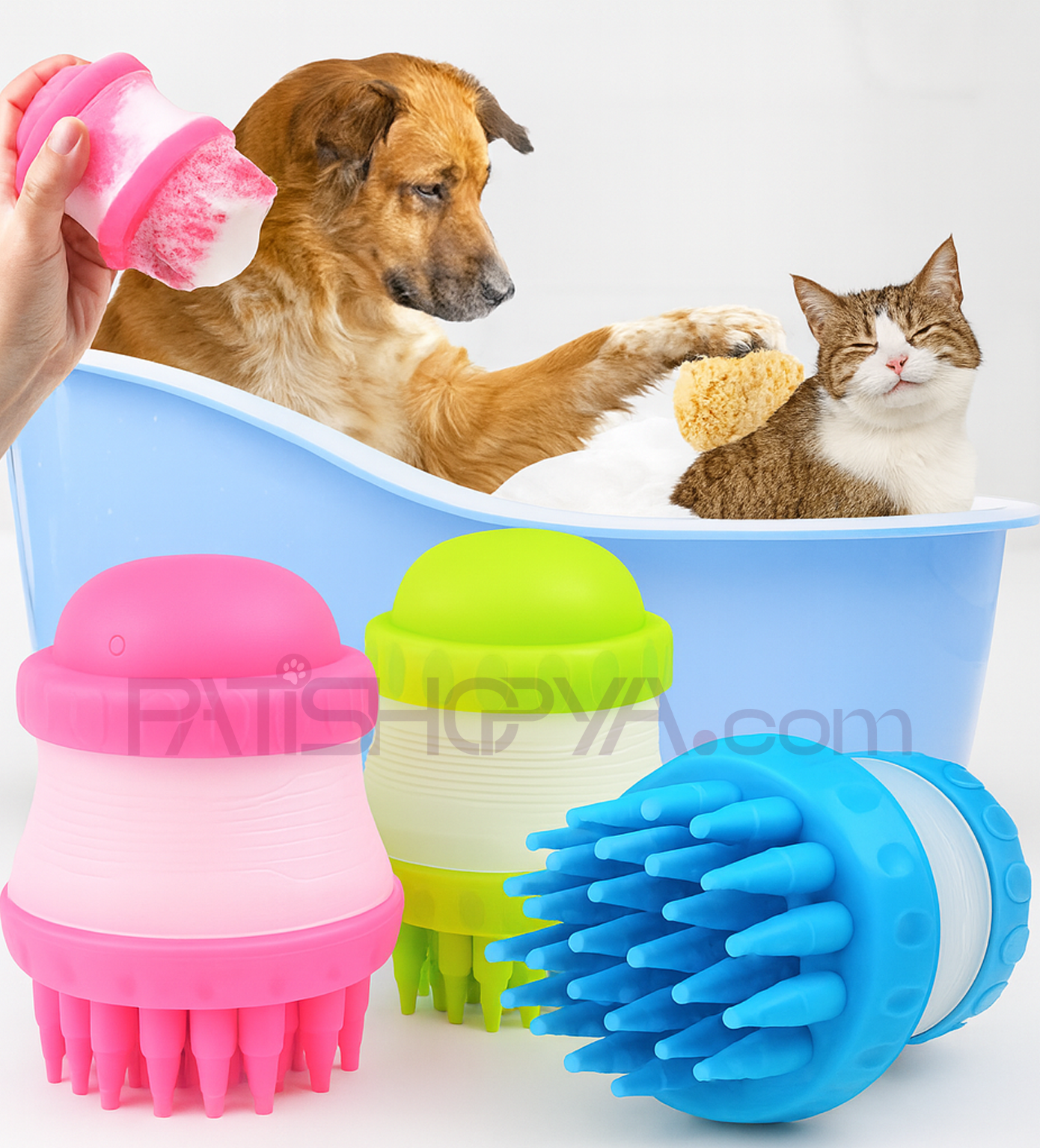 PATİSHOPYAŞampuan Hazneli Yıkama Fırçası (KUTULU)