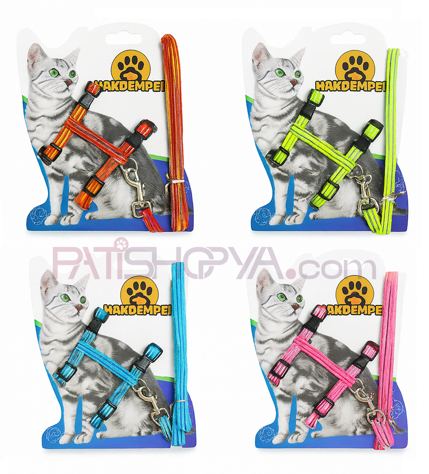 PATİSHOPYAYaldızlı Çizgili Renkli Kedi Bel Tasması