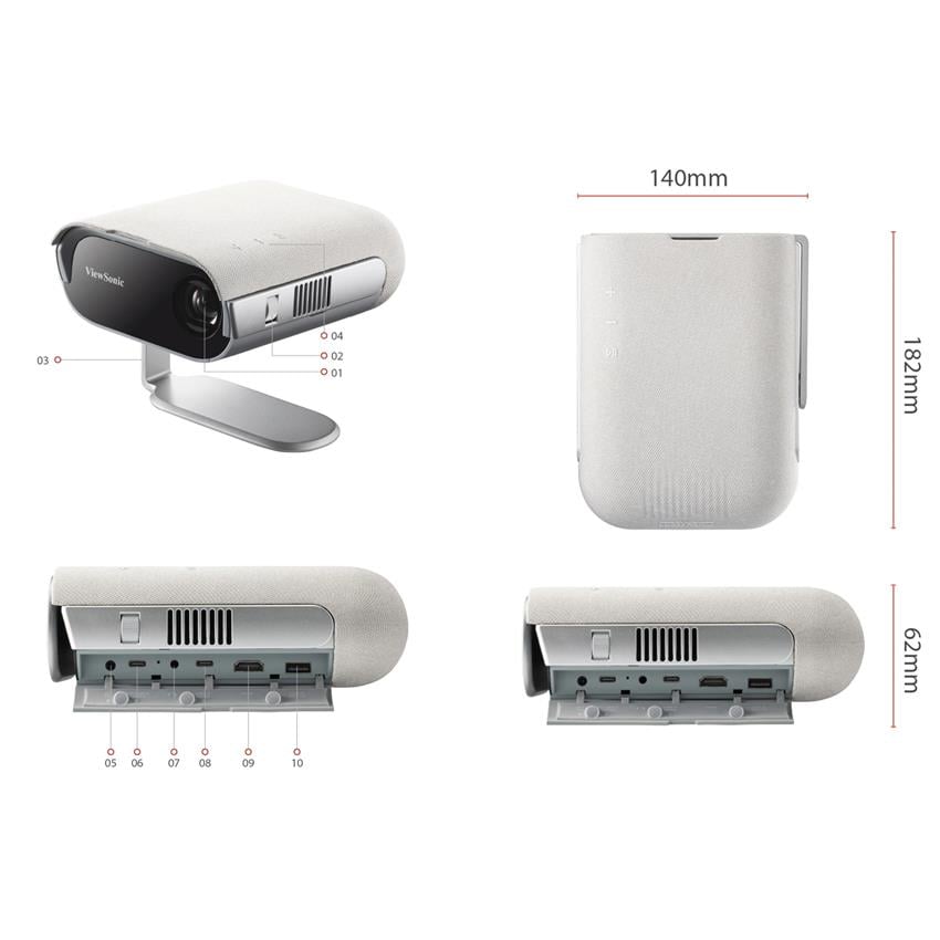ViewSonicM1 Pro Harman Kardon® Hoparlörlü Akıllı LED Taşınabilir Projeksiyon Cihazı