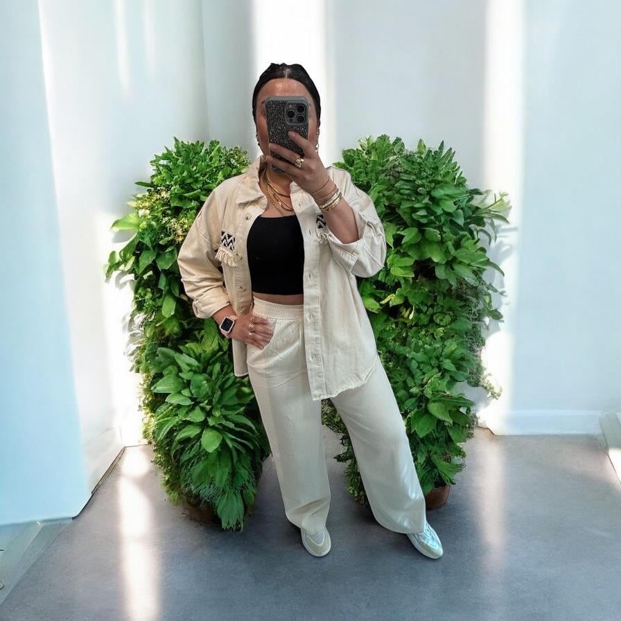 Bel Detaylı Premium Seri Gabardin Kumaş Palazzo  Pantolon