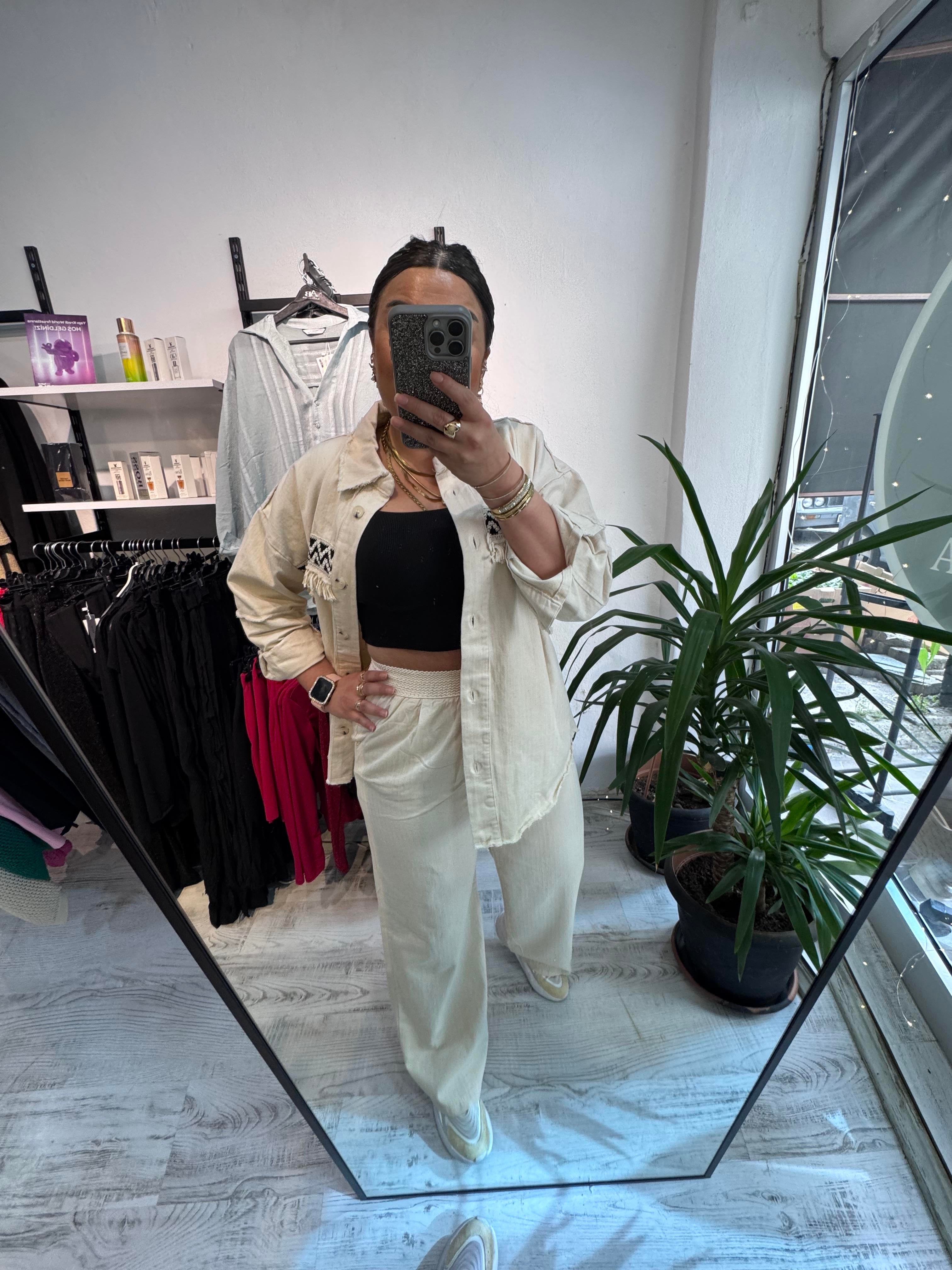 Bel Detaylı Premium Seri Gabardin Kumaş Palazzo  Pantolon