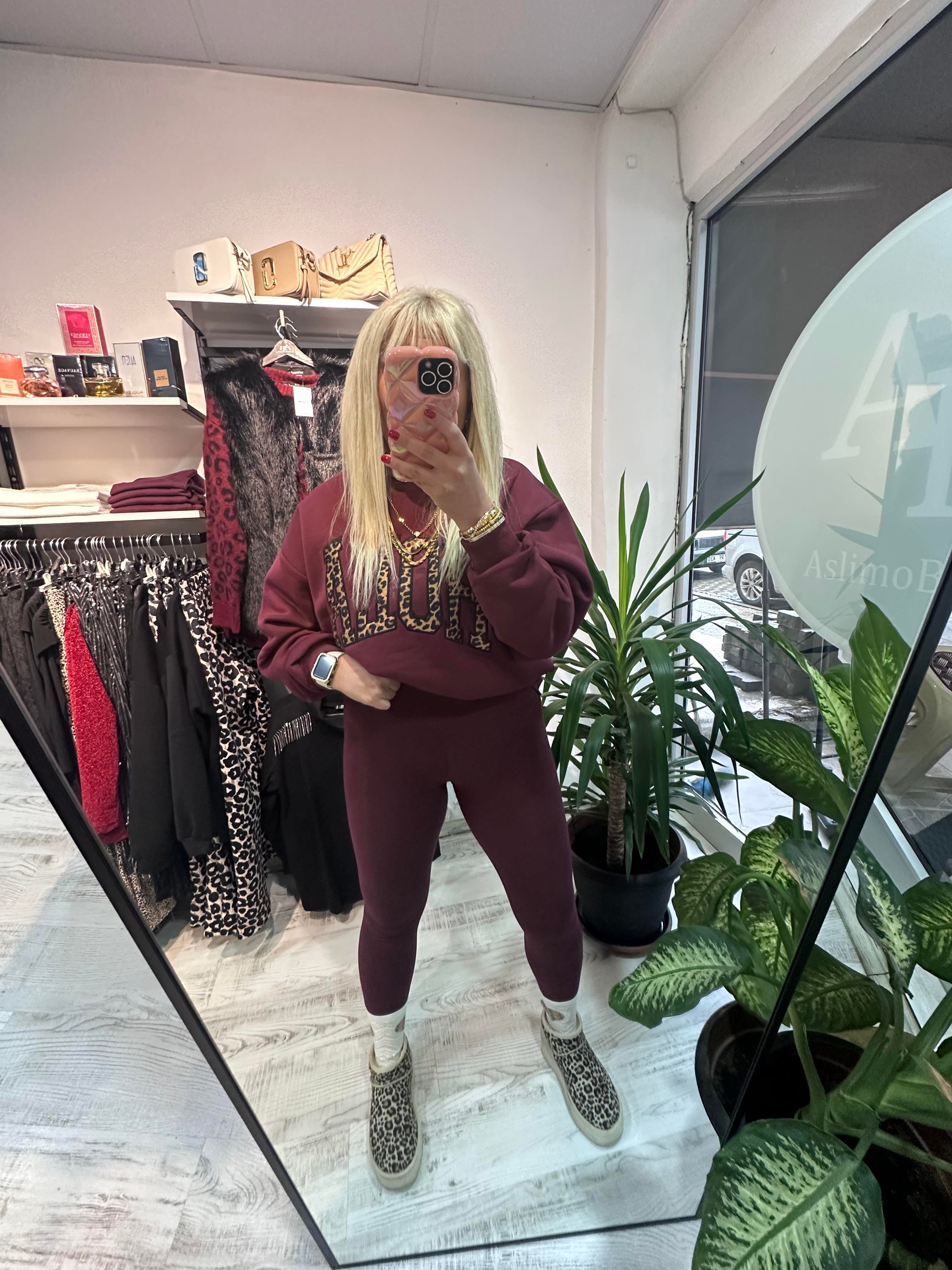 Bordo Oysho Yumoş Tayt