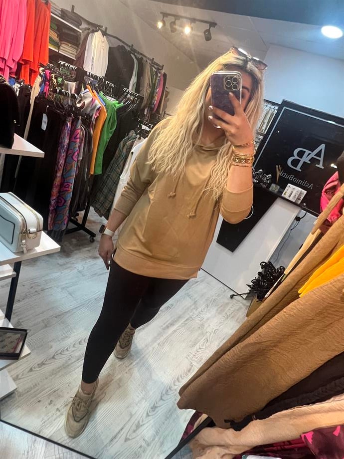 camel renk sweatshirt