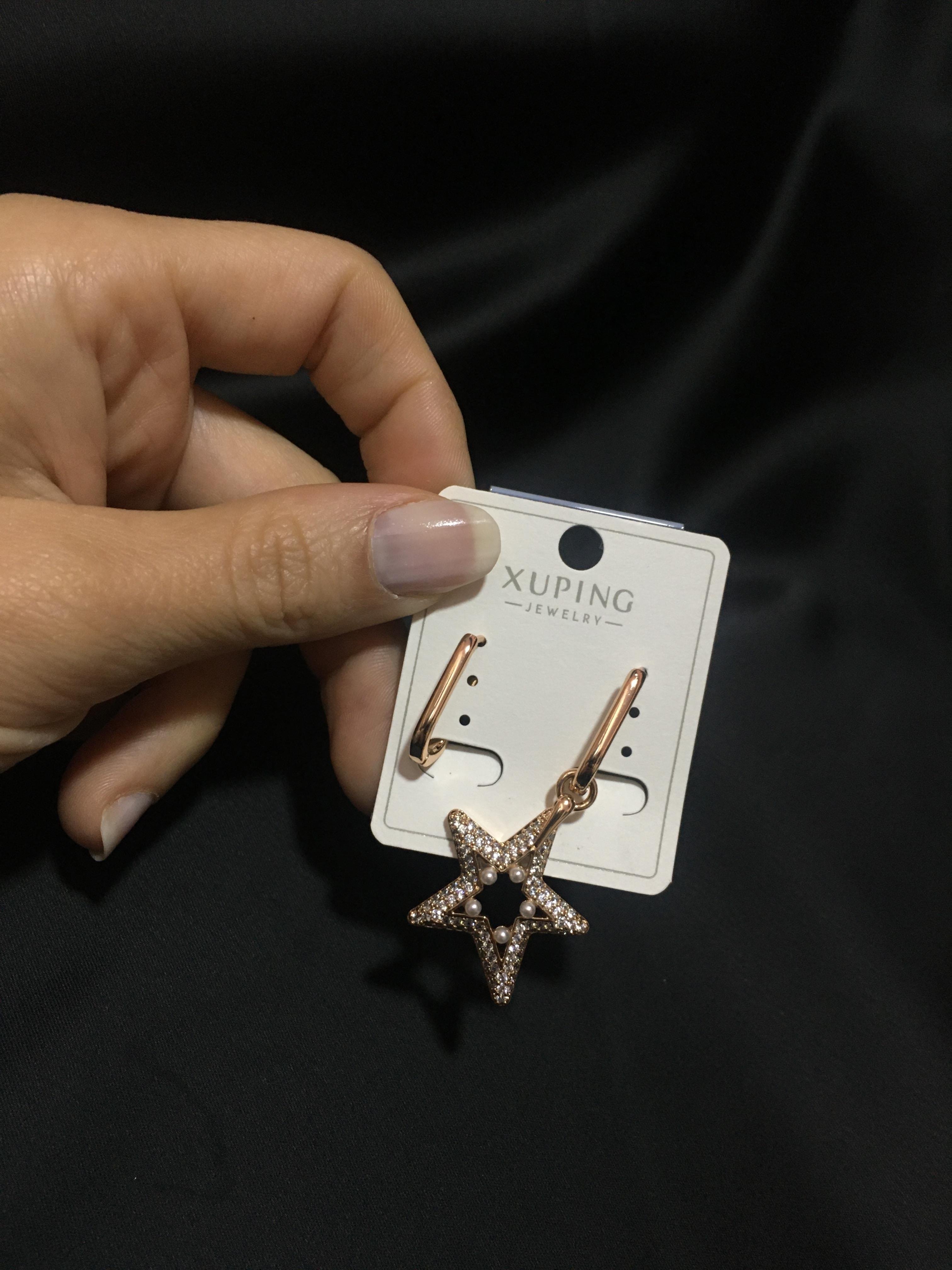 Çelik Gold Yıldızlı Küpe