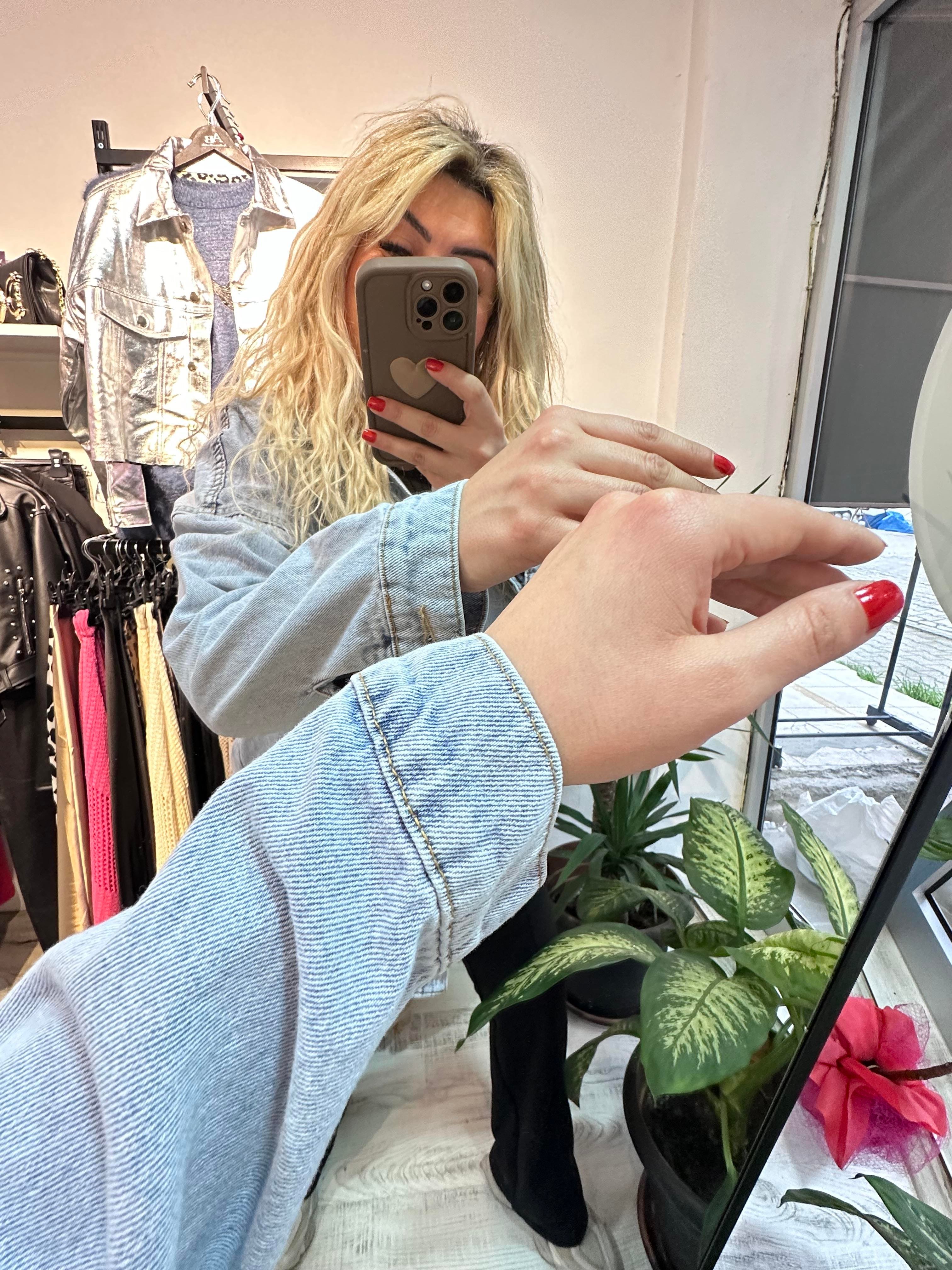 Çift Cep Kot Gömlek Ceket