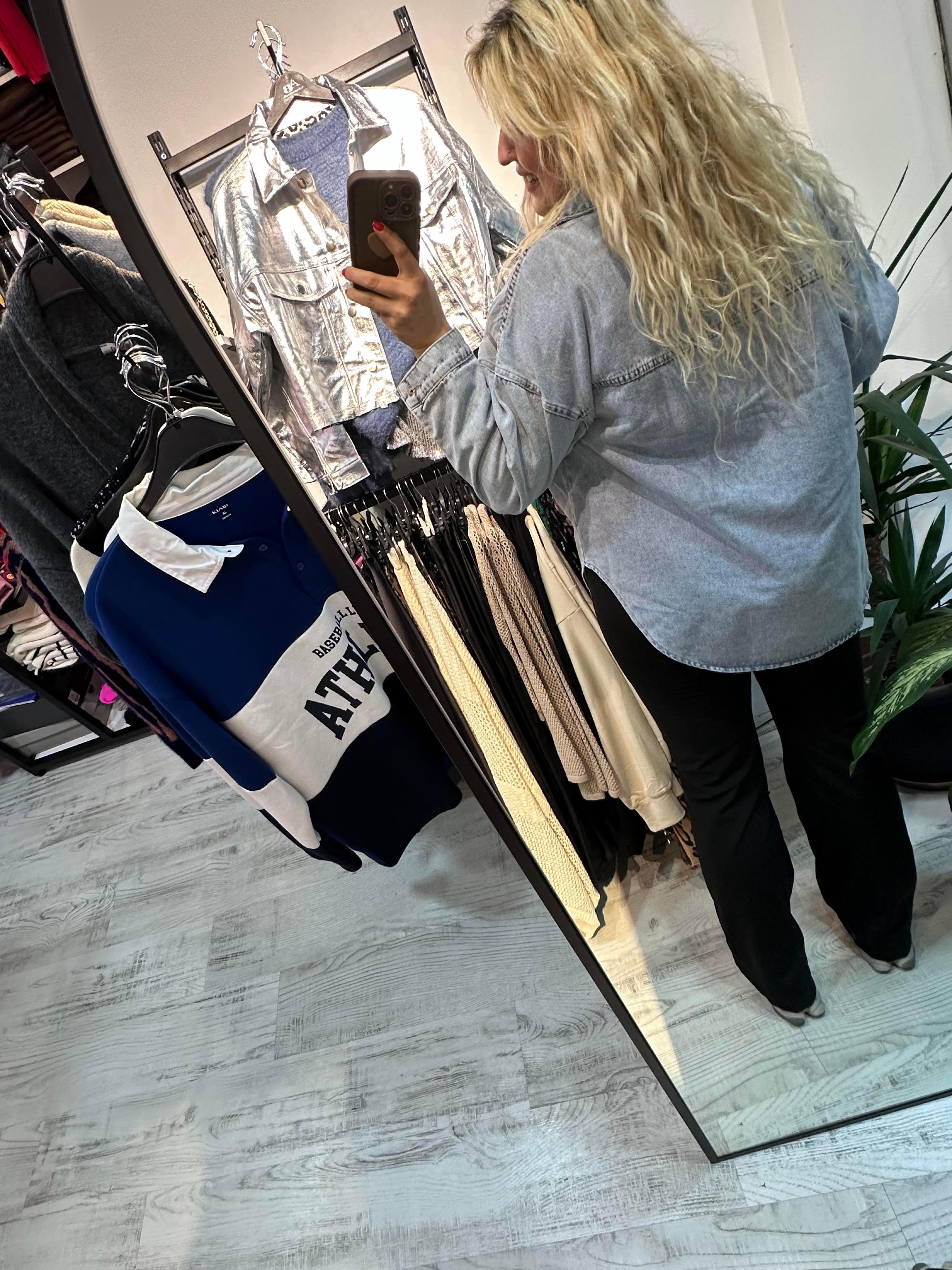 Çift Cep Kot Gömlek Ceket