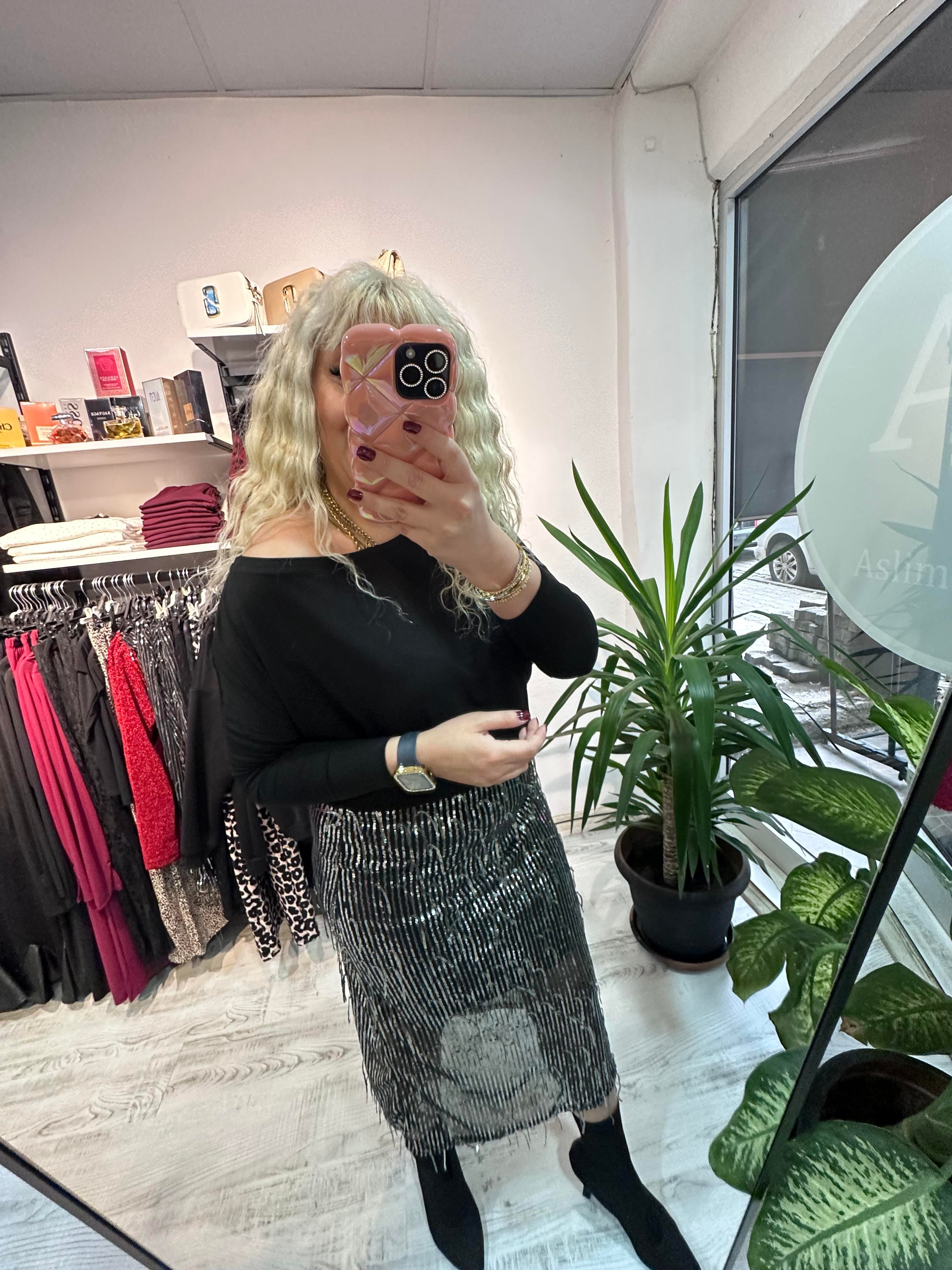 Düşük Omuz Basic Bluz