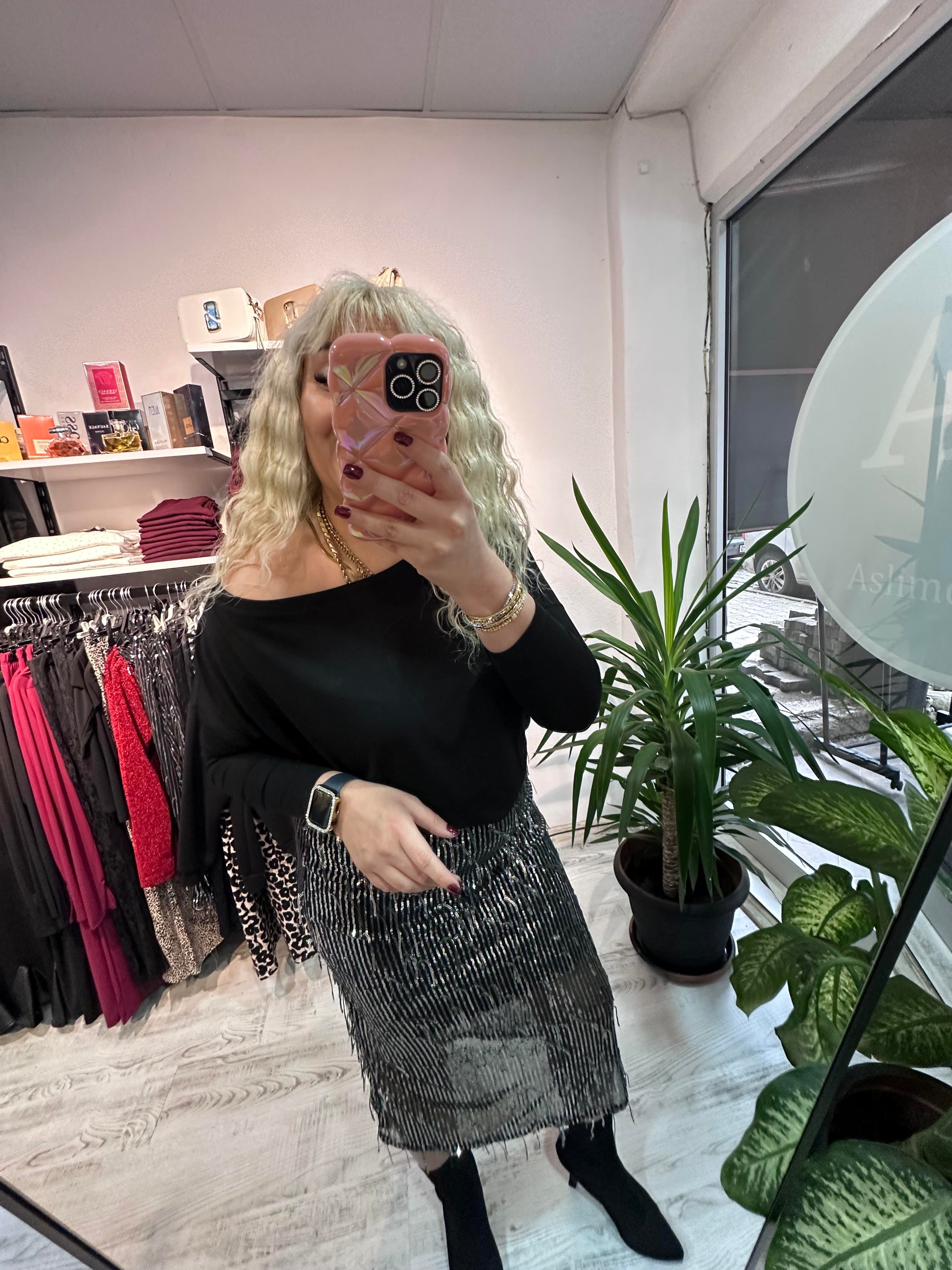 Düşük Omuz Basic Bluz