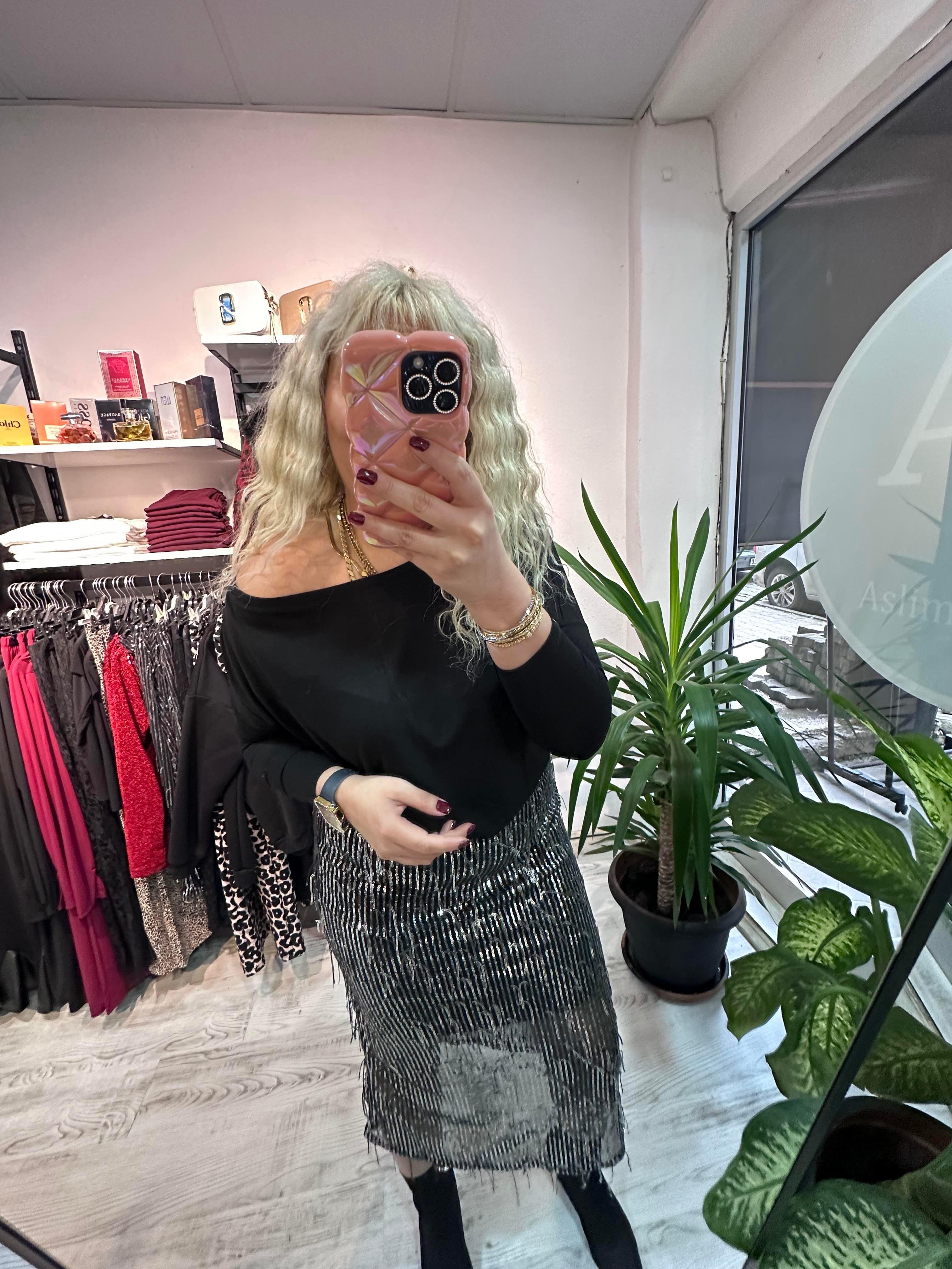 Düşük Omuz Basic Bluz