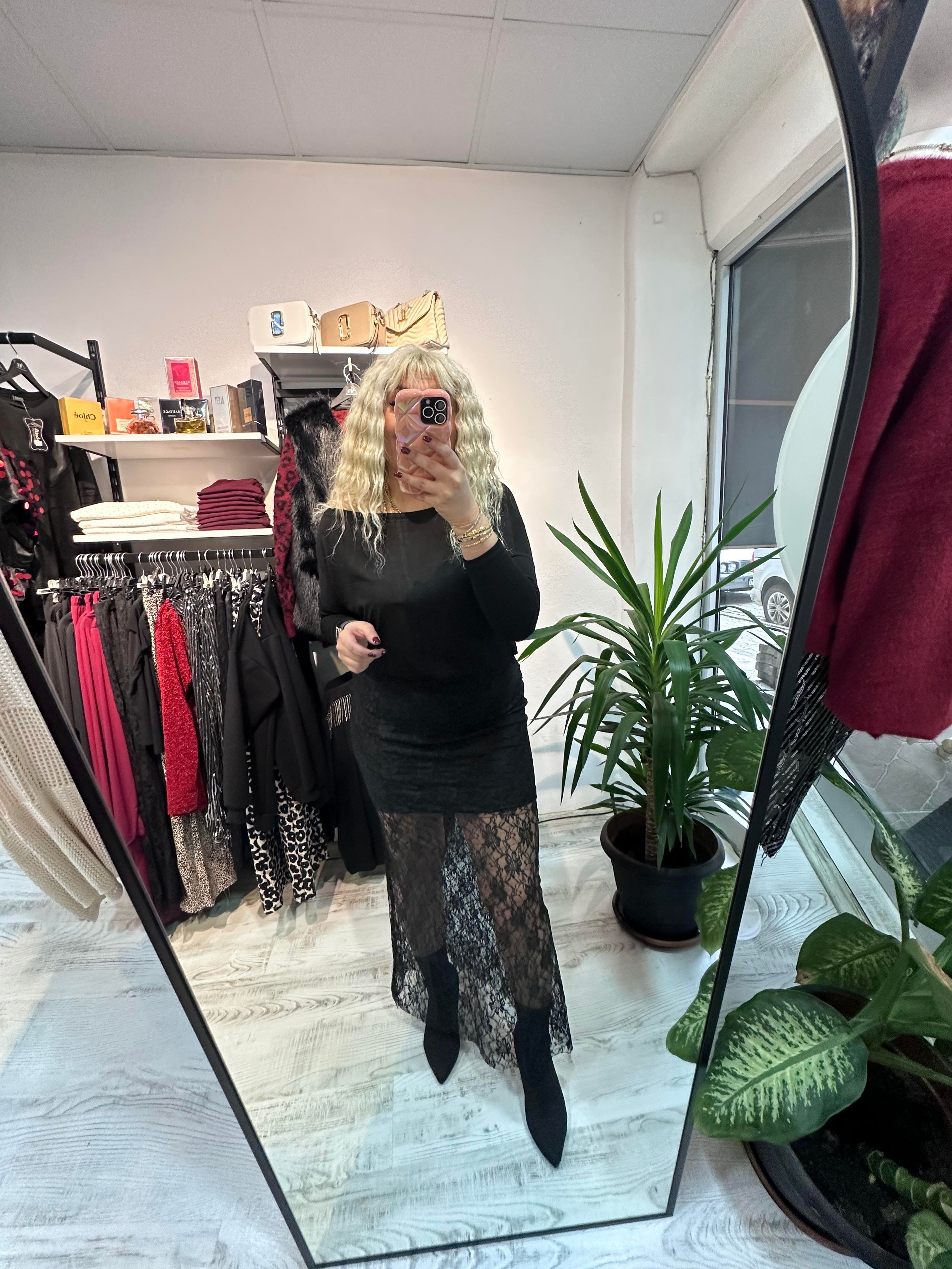 Fistolu Astarlı Maksi Boy Etek