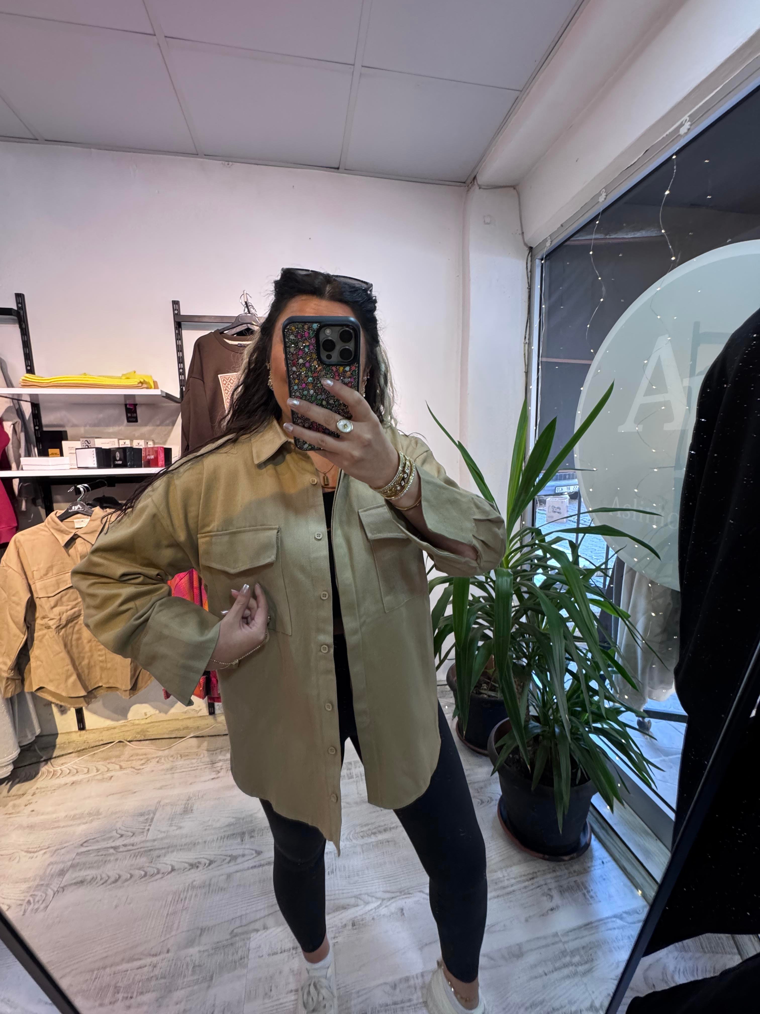 Gabardin Kumaş Gömlek Ceket