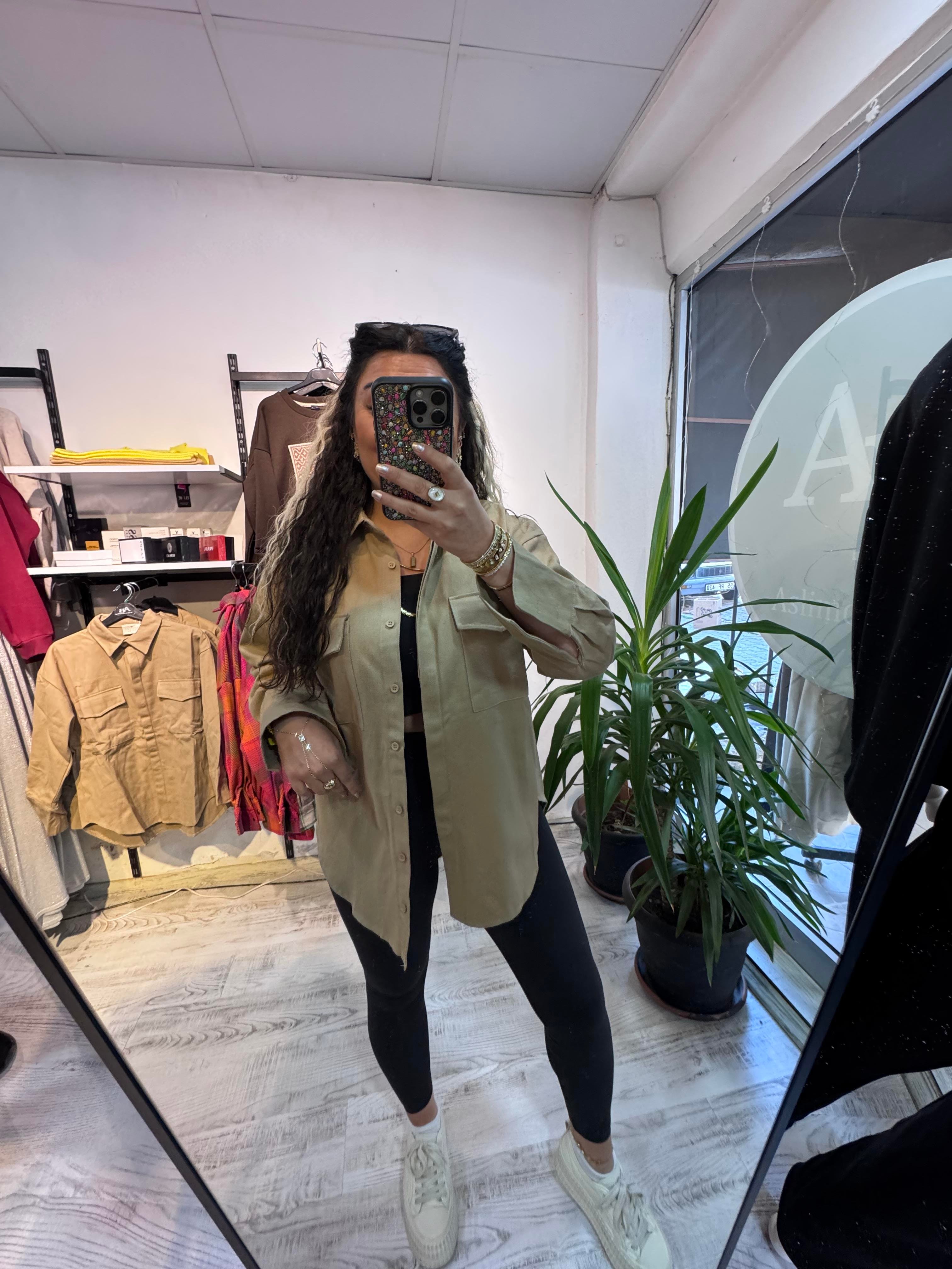 Gabardin Kumaş Gömlek Ceket