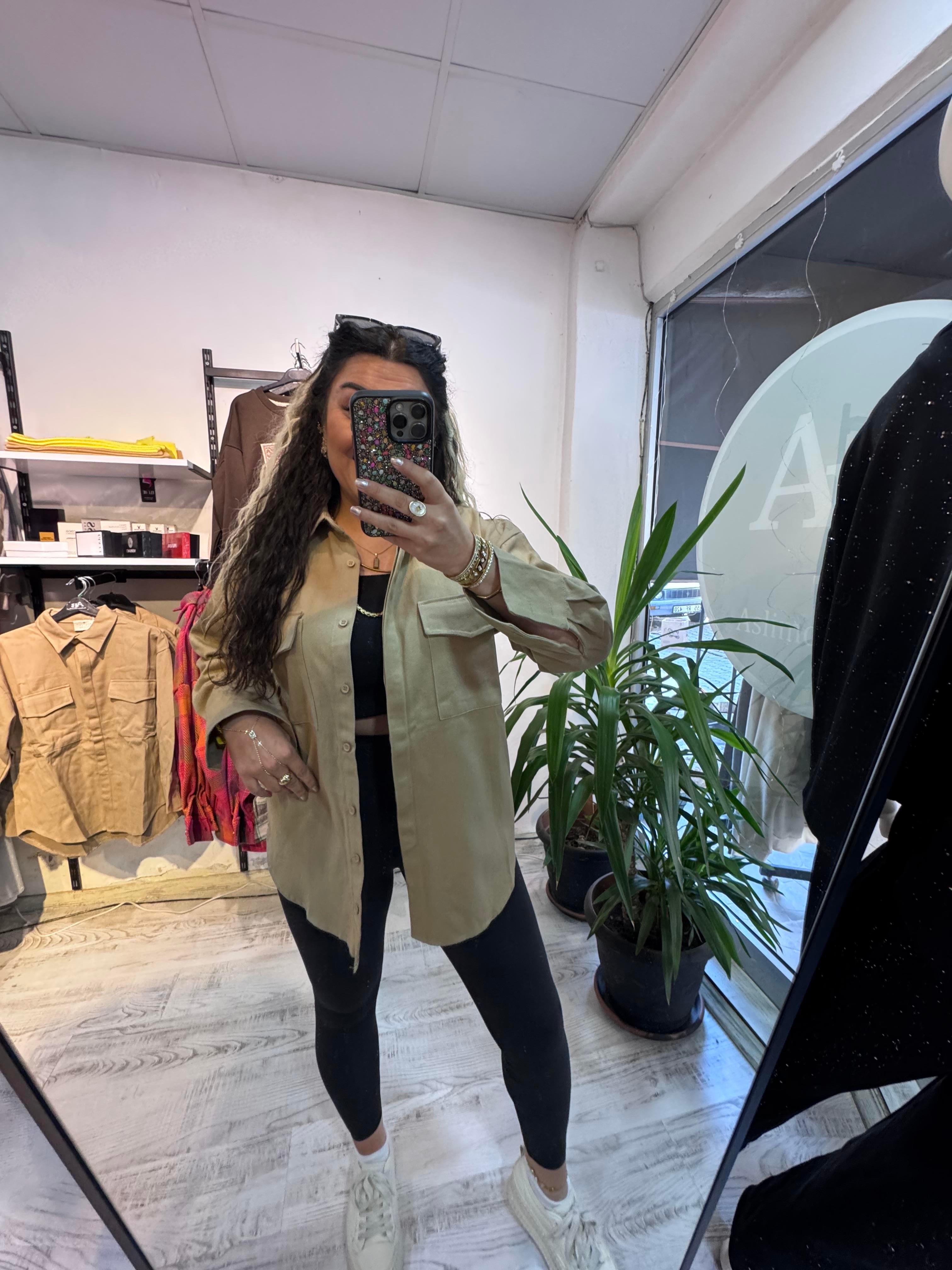 Gabardin Kumaş Gömlek Ceket