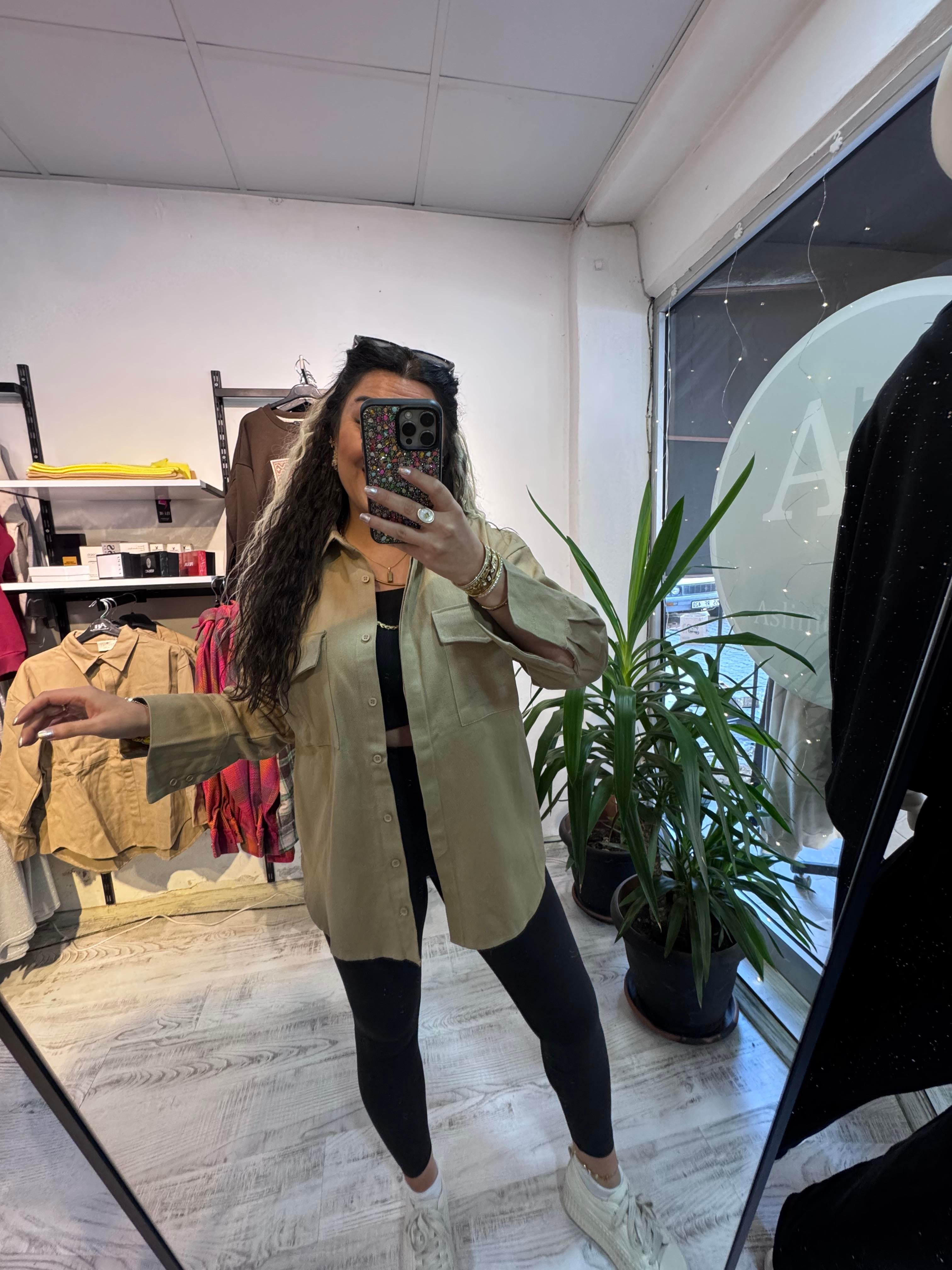 Gabardin Kumaş Gömlek Ceket