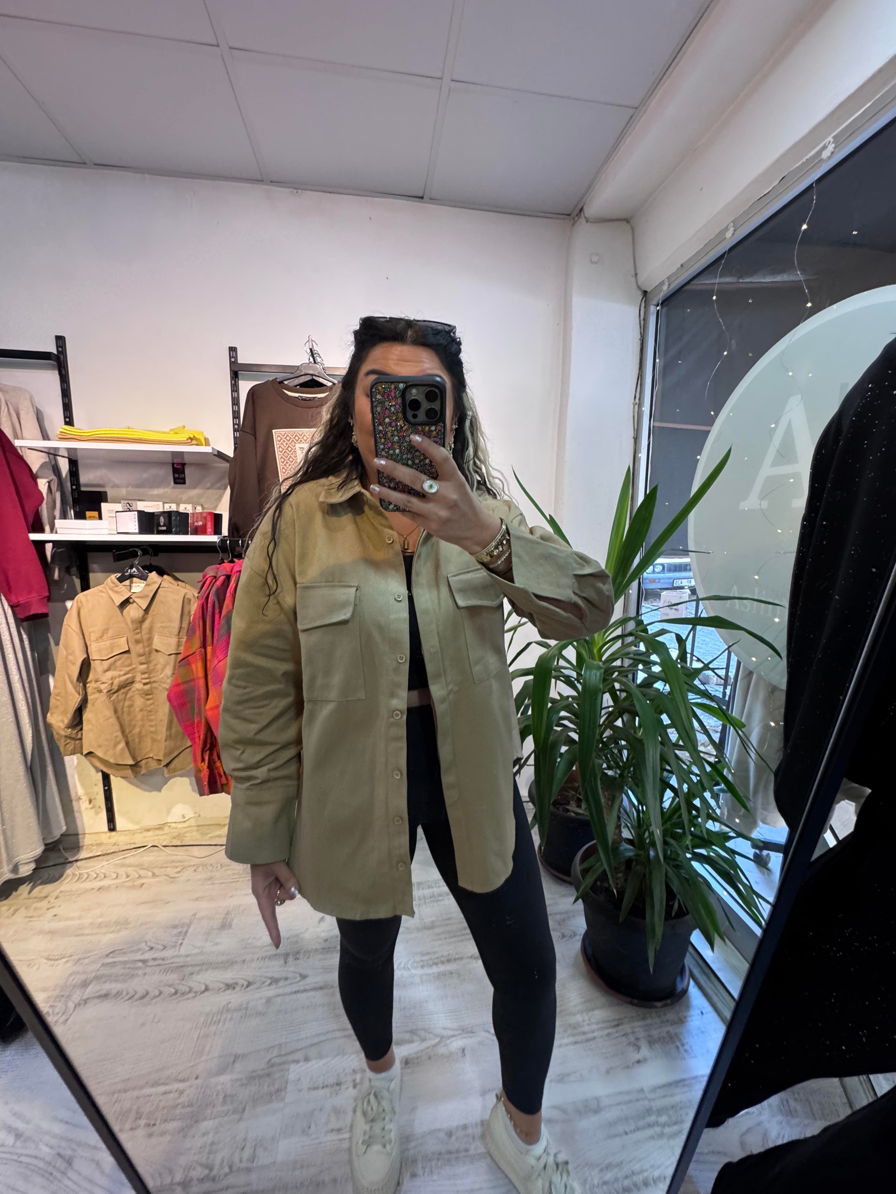 Gabardin Kumaş Gömlek Ceket