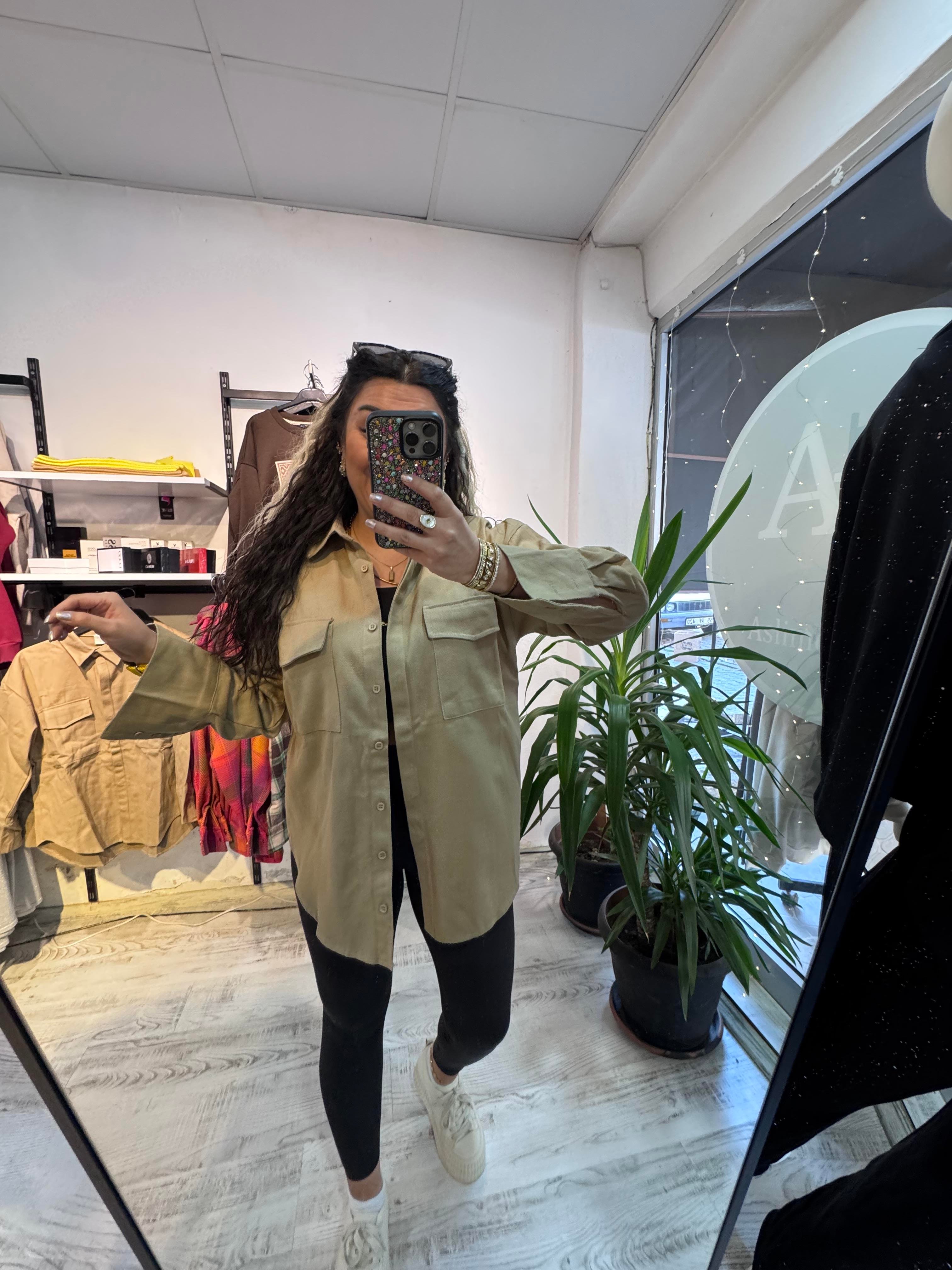 Gabardin Kumaş Gömlek Ceket