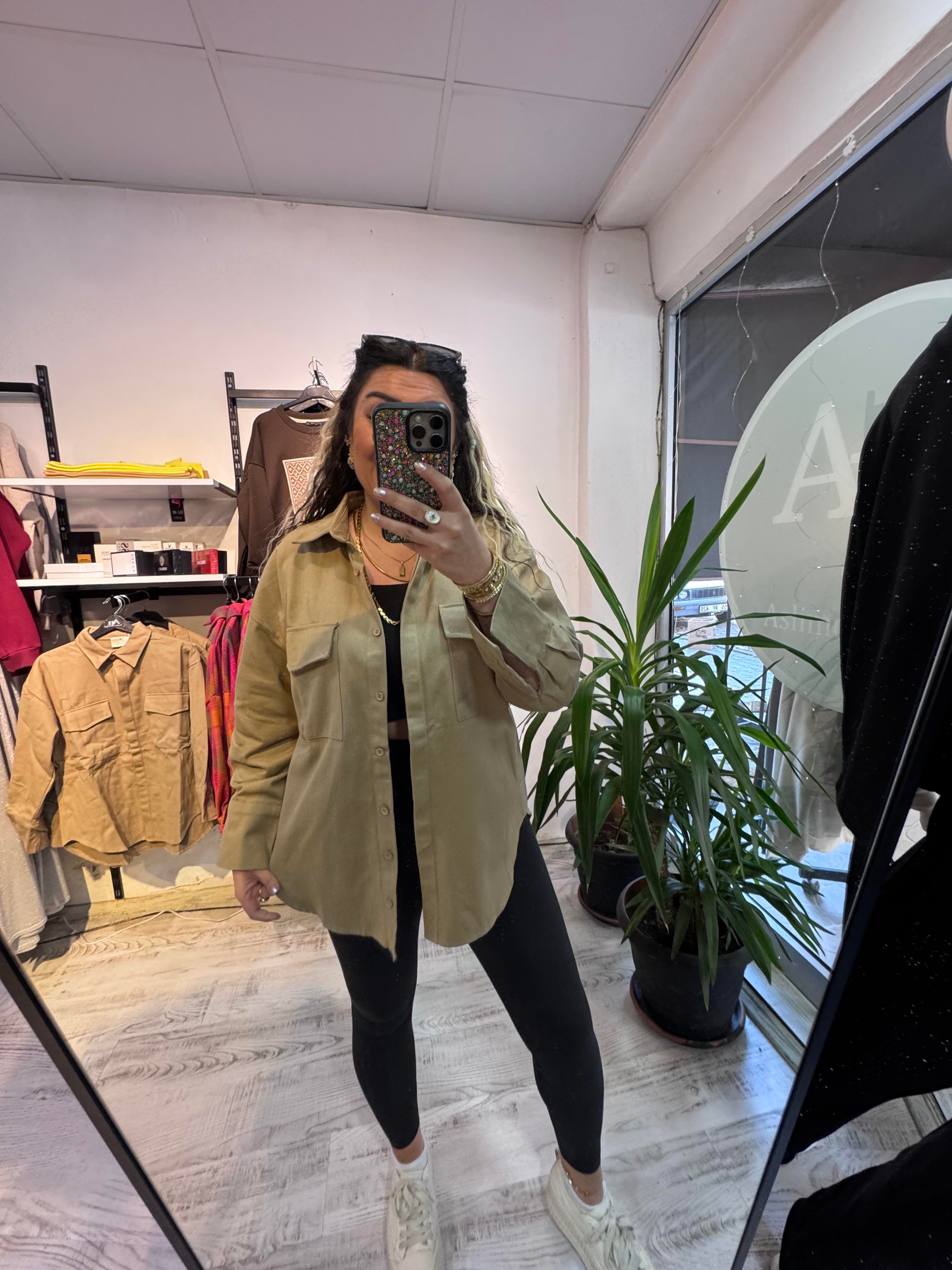 Gabardin Kumaş Gömlek Ceket