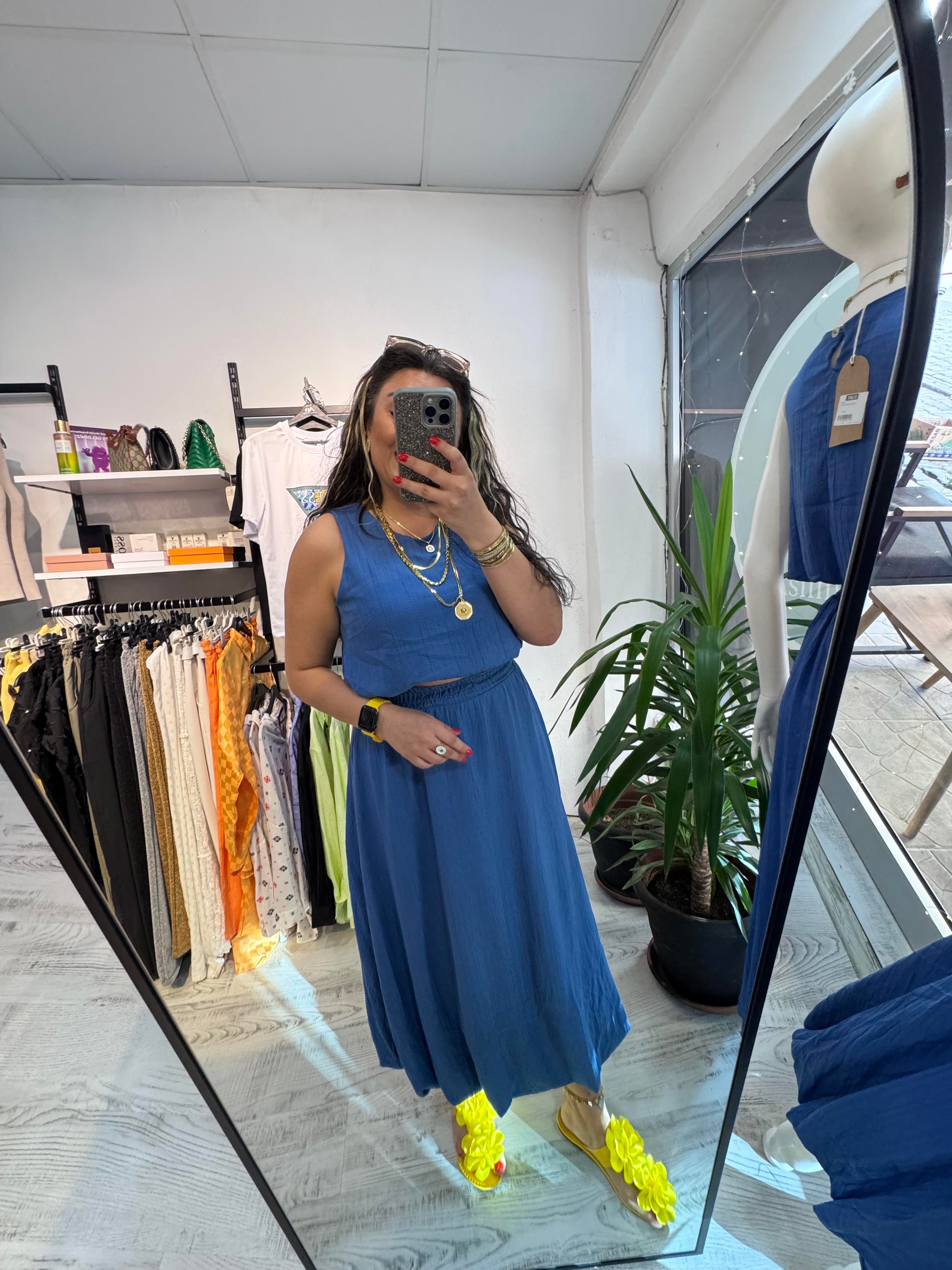 Goffre Kumaş Balon Etekli Takım