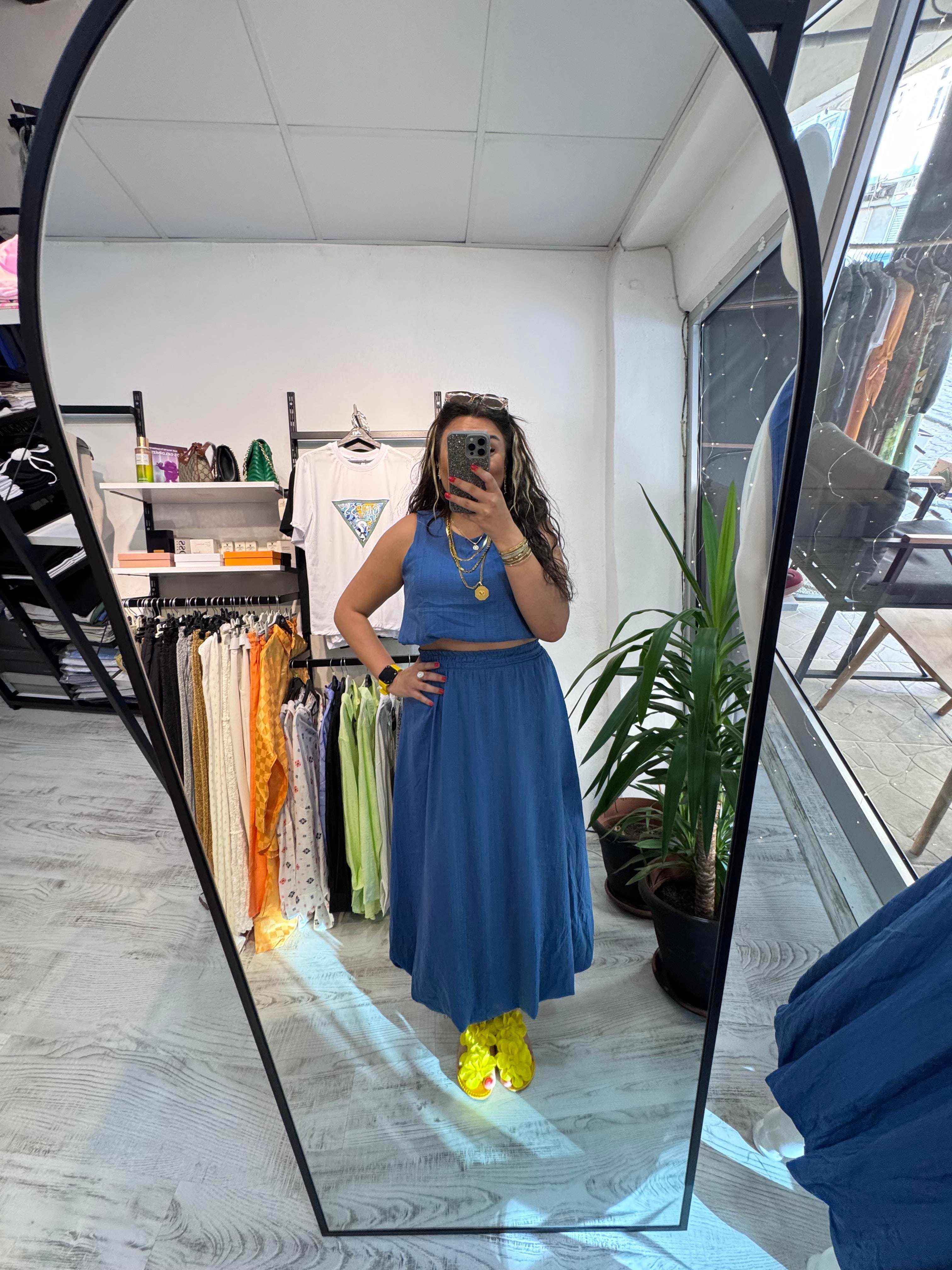 Goffre Kumaş Balon Etekli Takım