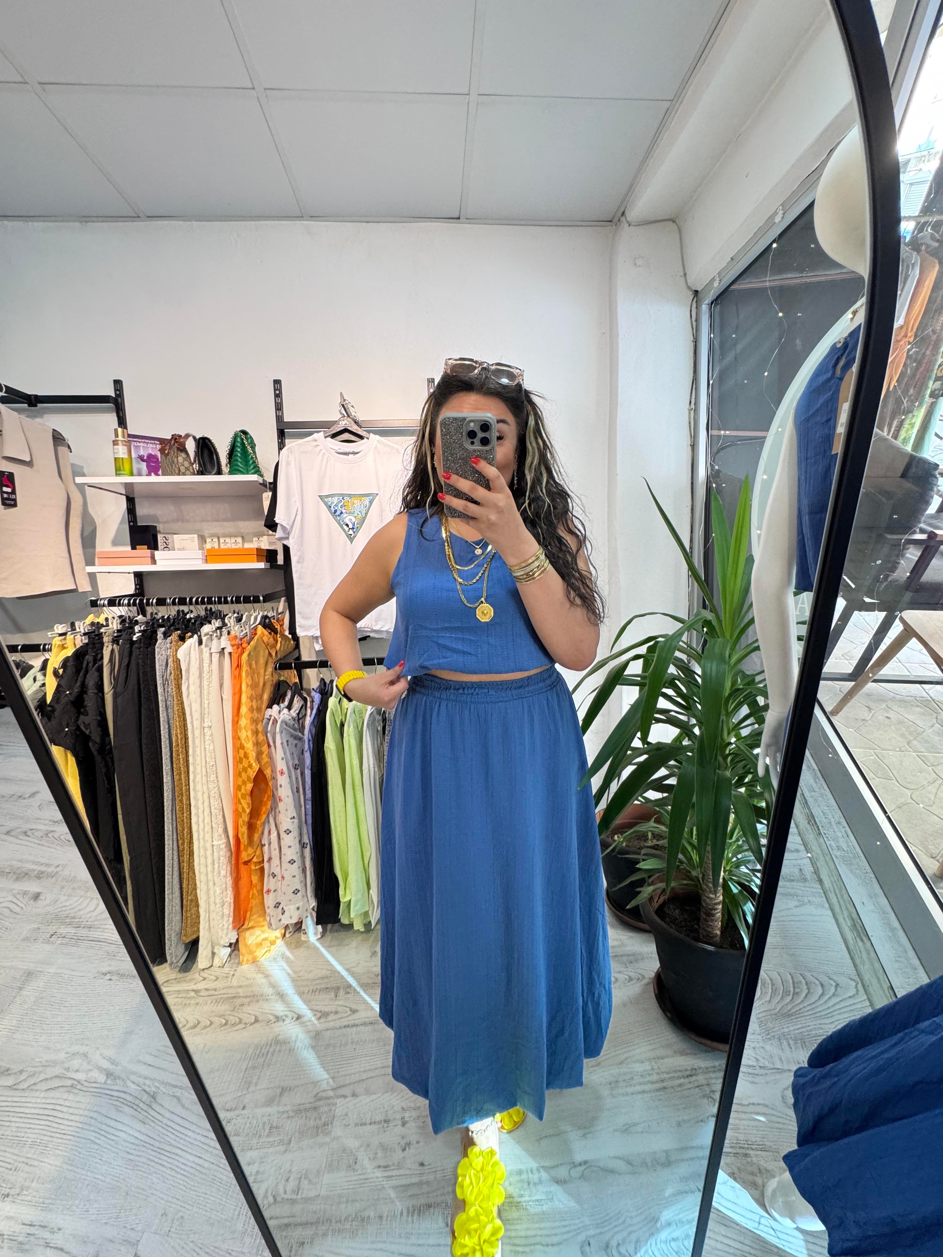 Goffre Kumaş Balon Etekli Takım